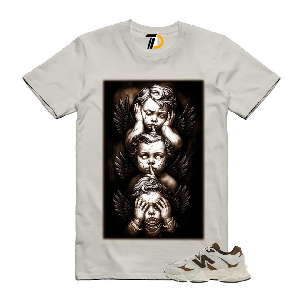 9060 Breakfast Tea Angora Brown Shirt To Match No Evil T-Shirt 2026