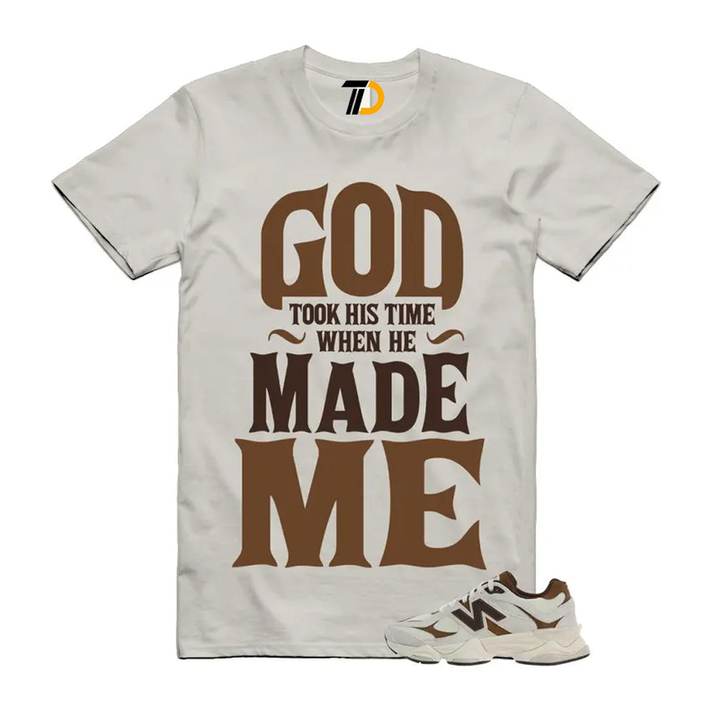9060 Breakfast Tea Angora Brown Shirt To Match God Took His Time T-Shirt 2026