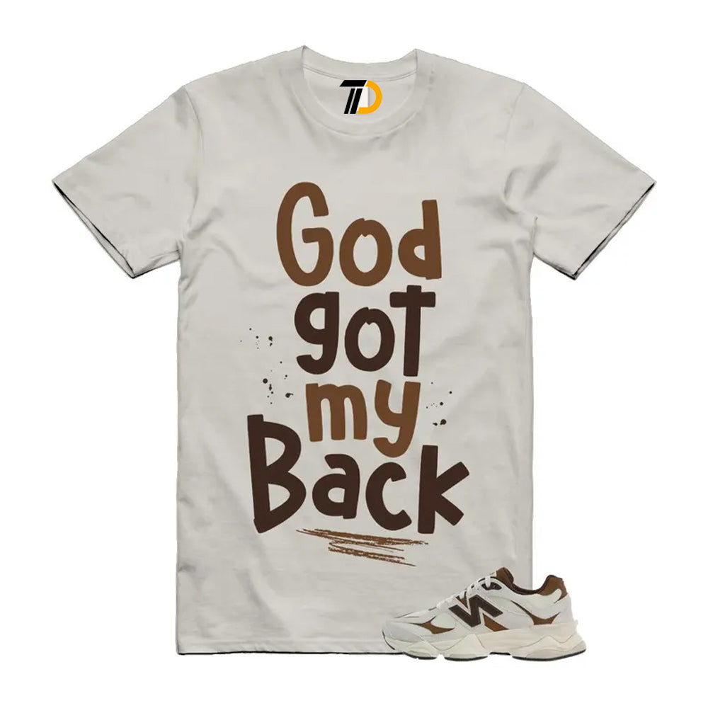 9060 Breakfast Tea Angora Brown Shirt To Match God Got My Back T-Shirt 2026