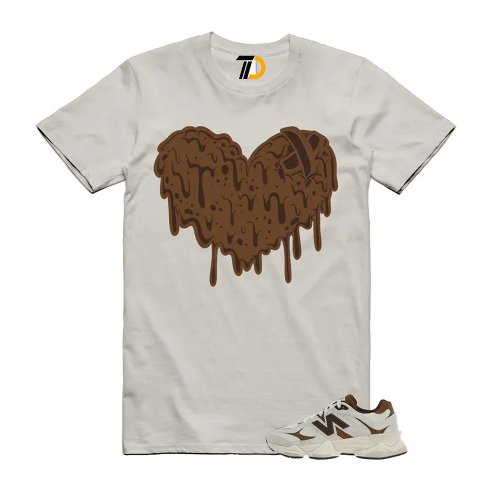 9060 Breakfast Tea Angora Brown Shirt To Match Drippy Heart T-Shirt 2026