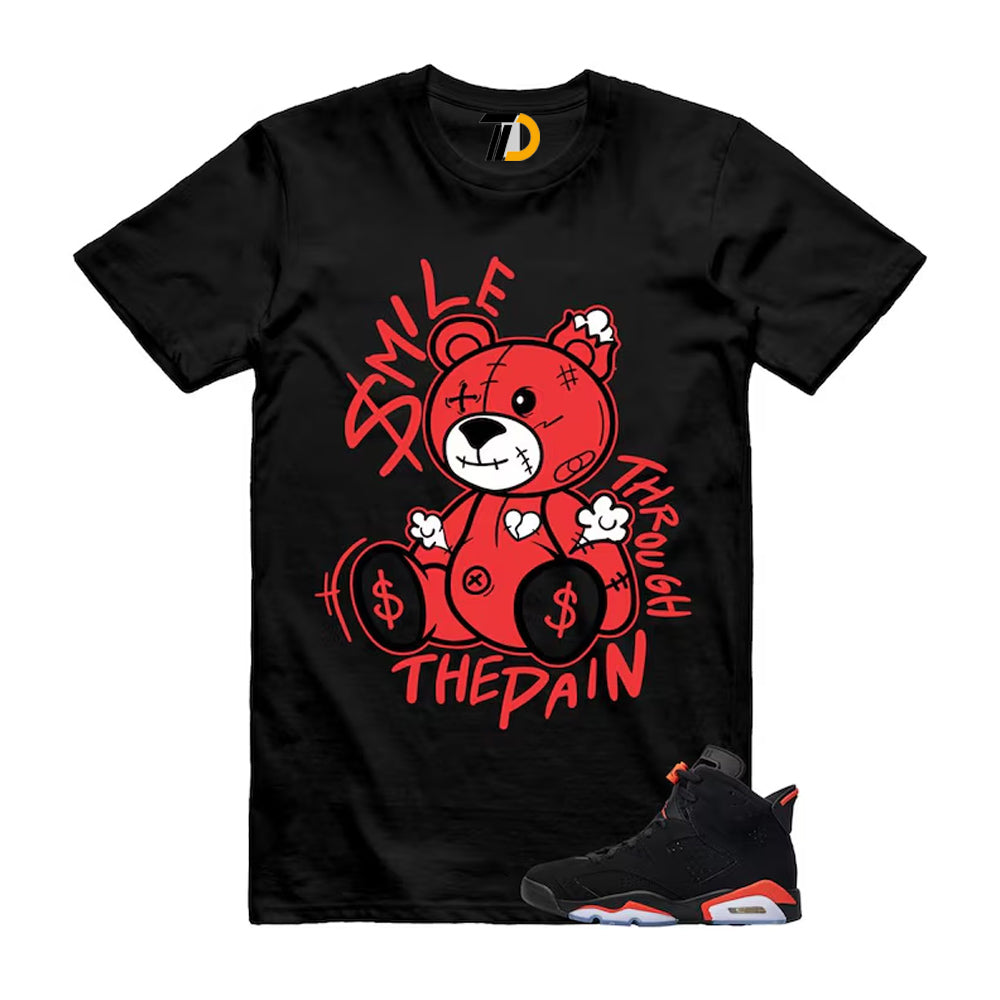 6 Reverse Infrared Black Red Shirt To Match Smile Through The Pain T-Shirt 2026