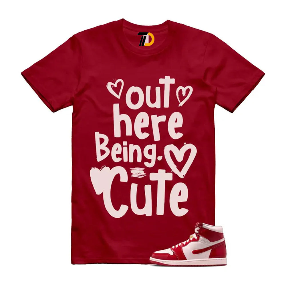 1 Nails & Grails University Red Light Soft Pink High Shirt To Match Out Here Being Cute T-Shirt 2026