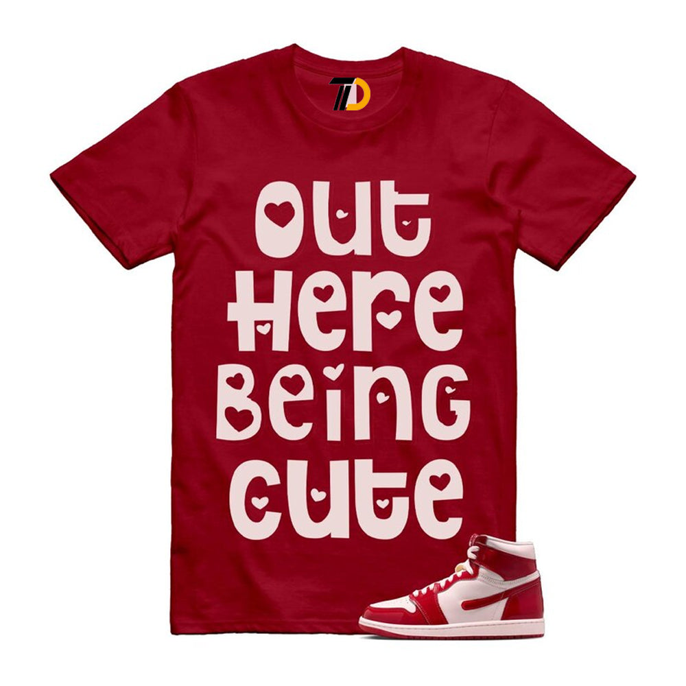 1 Nails & Grails University Red Light Soft Pink High Shirt To Match Out Here Being Cute T-Shirt 2026