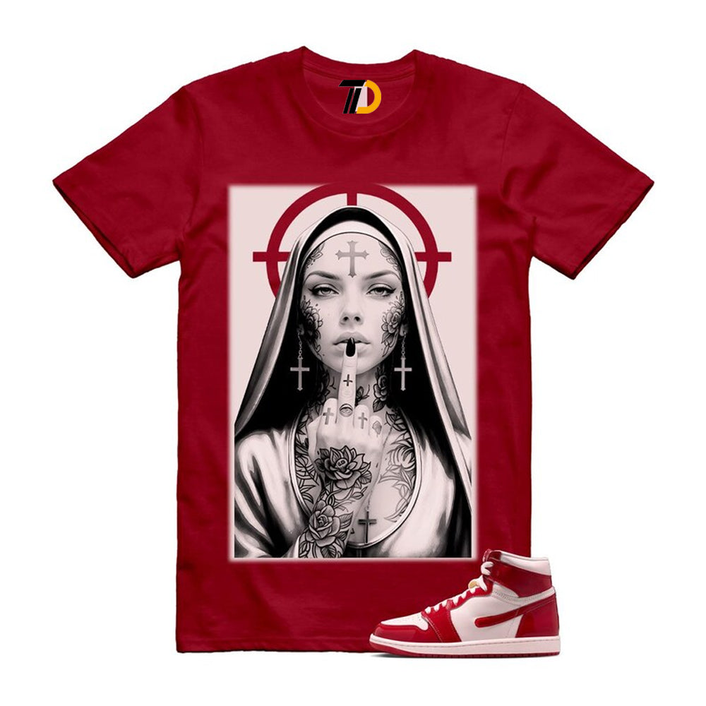 1 Nails & Grails University Red Light Soft Pink High Shirt To Match Nun T-Shirt 2026