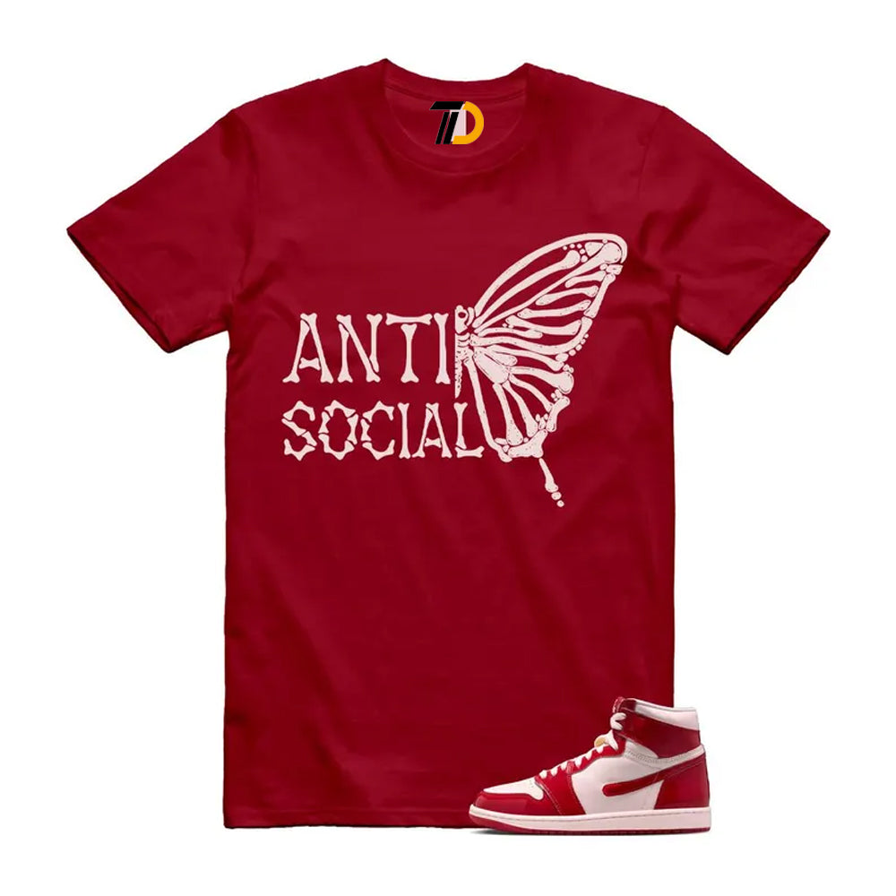 1 Nails & Grails University Red Light Soft Pink High Shirt To Match Anti Social Butterfly T-Shirt 2026