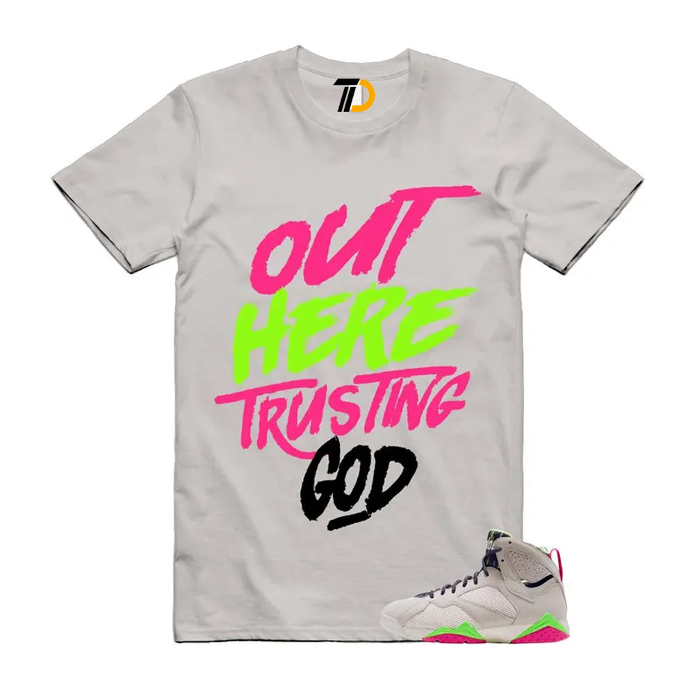 7 Tennis Day Pink Lime Blast Black Phantom Anthracite Shirt To Match Out Here Trusting God T-Shirt 2026