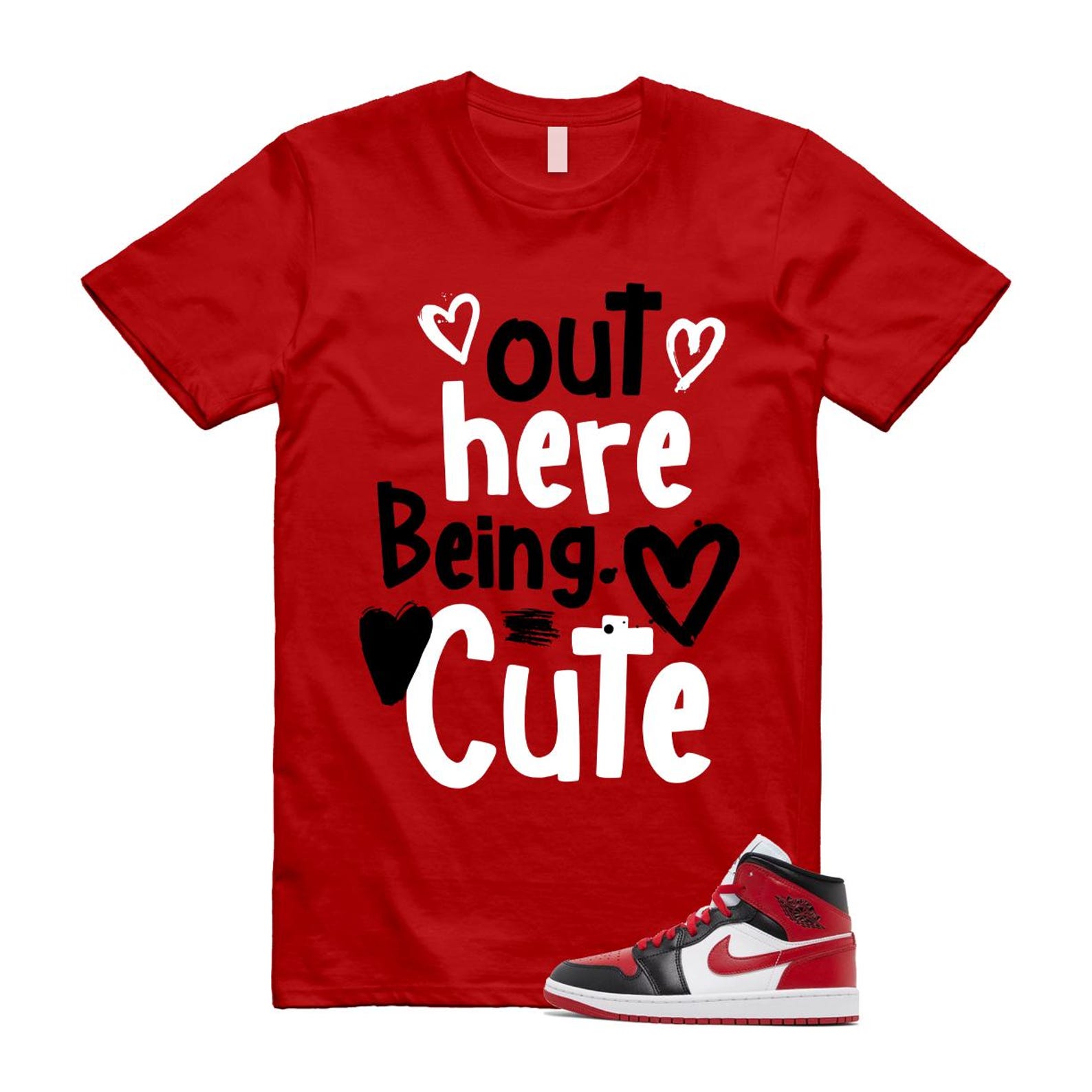 Alternate Bred Toe Gym Red Black White Mid Shirt To Match Out Here Being Cute T-Shirt 2022