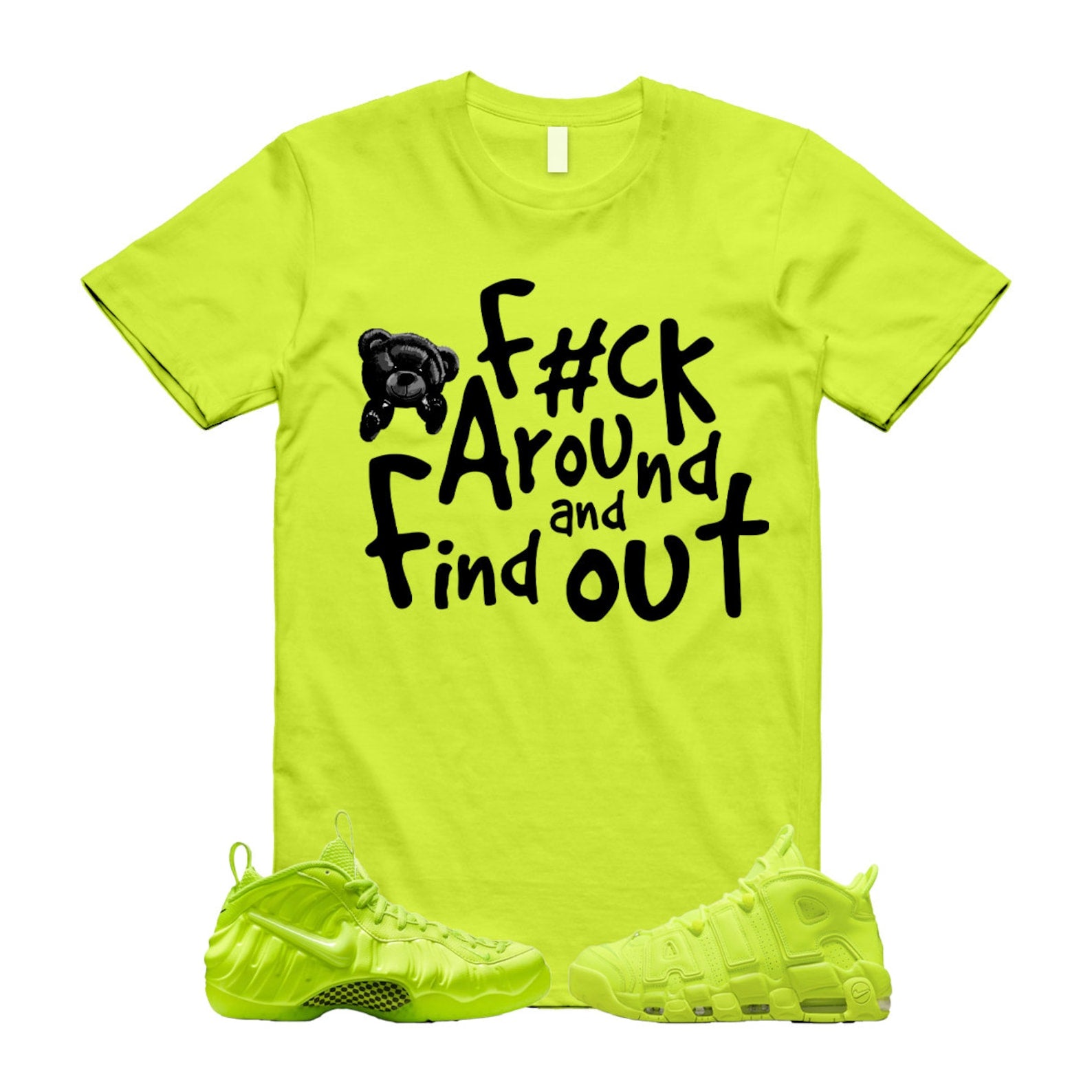 Volt Uptempo Air More 96 Neon Yellow Foamposite Vapormax Plus Tennis Balls Shirt To Match Fck T-Shirt 2022