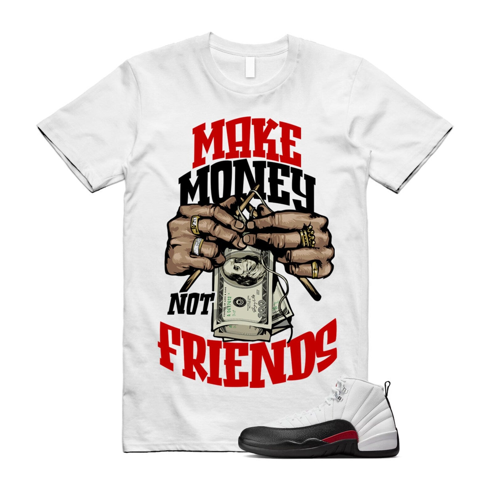 12 Taxi Flip White Gym Red Black Shirt To Match Make Money T-Shirt 2024