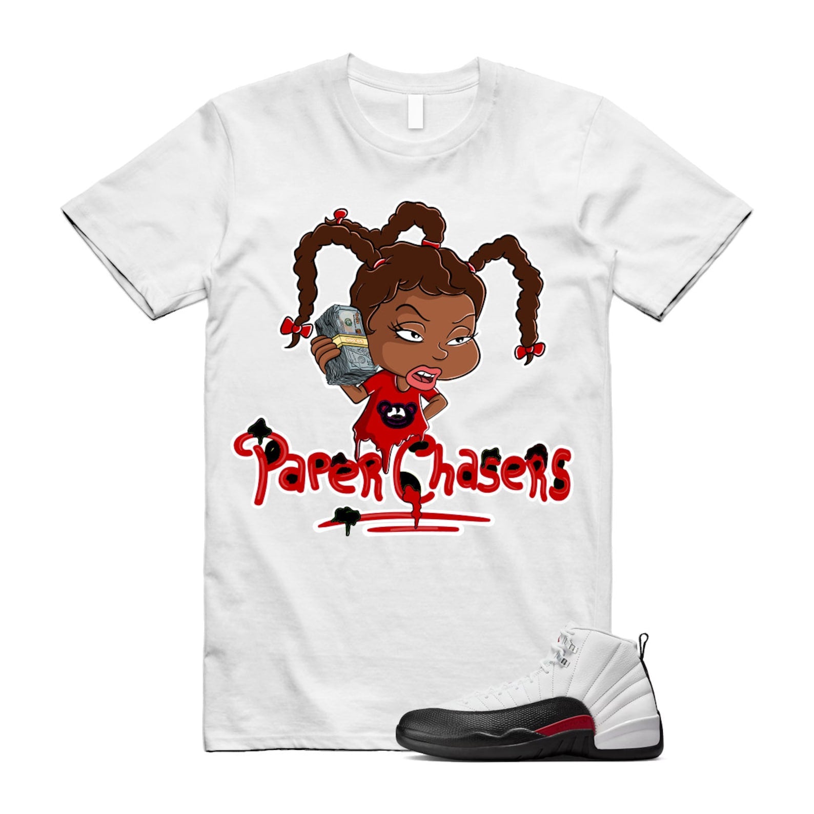 12 Taxi Flip White Gym Red Black Shirt To Match Paper Chasers T-Shirt 2024