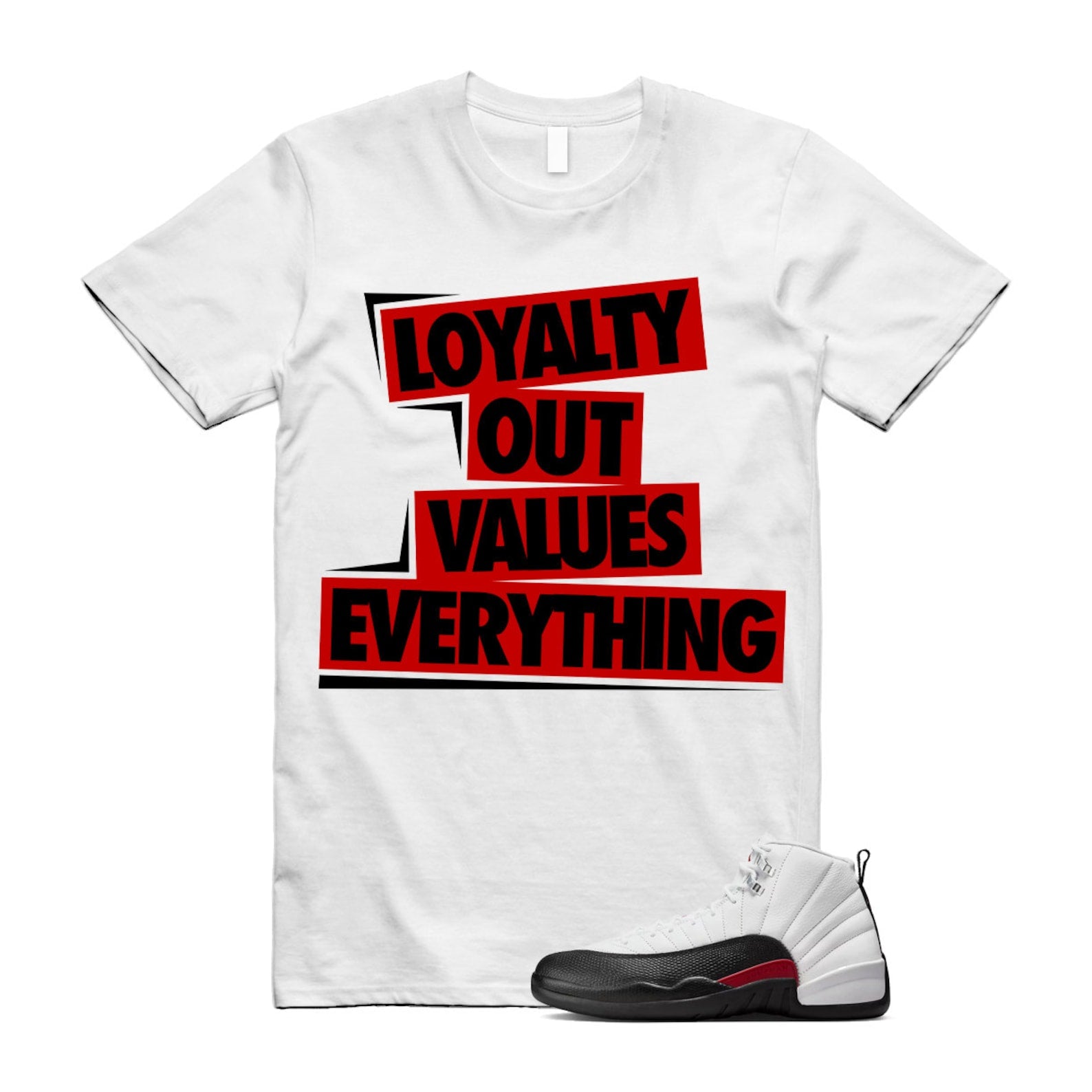12 Taxi Flip White Gym Red Black Shirt To Match Loyalty T-Shirt 2024
