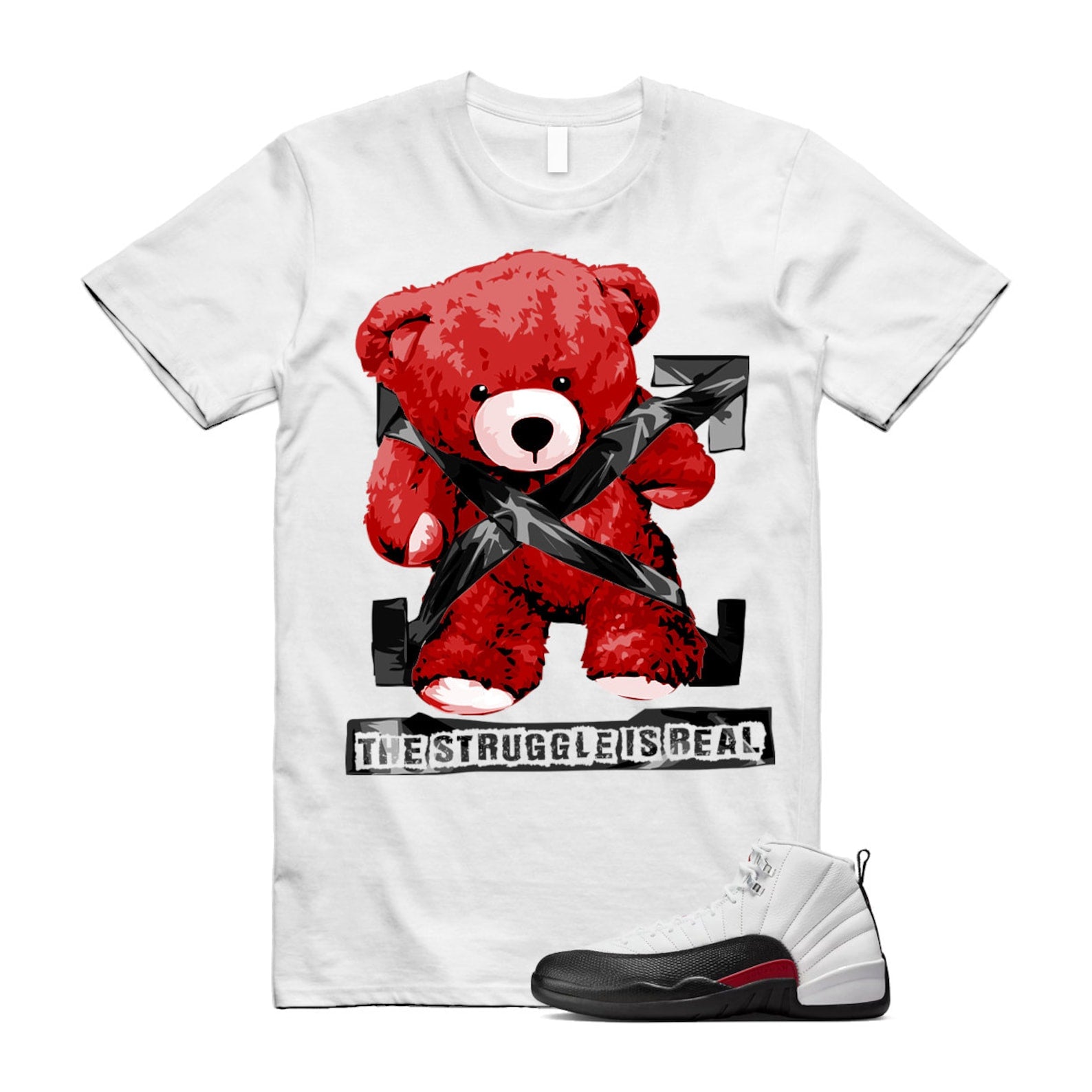 12 Taxi Flip White Gym Red Black Shirt To Match Strug T-Shirt 2024