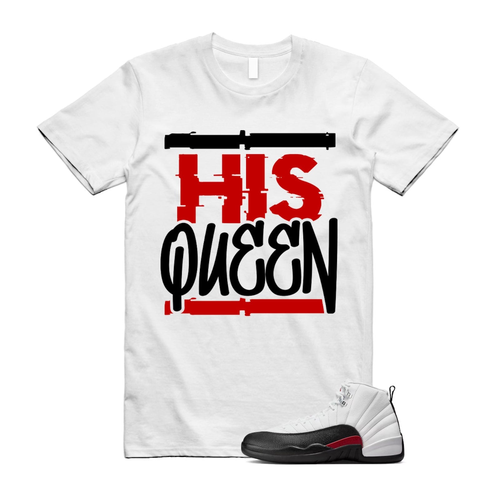 12 Taxi Flip White Gym Red Black Shirt To Match His Queen T-Shirt 2024