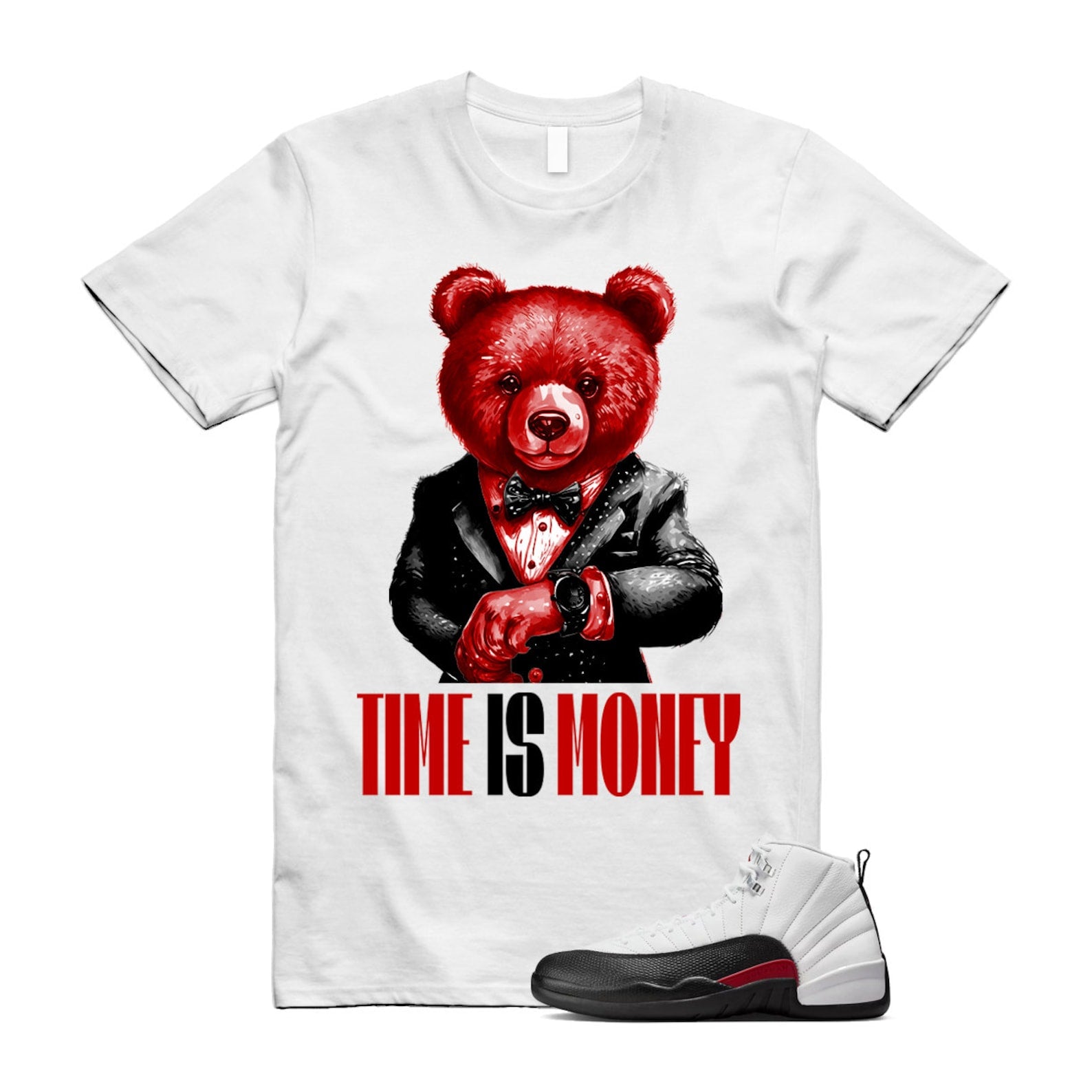 12 Taxi Flip White Gym Red Black Shirt To Match Time Is Money T-Shirt 2024