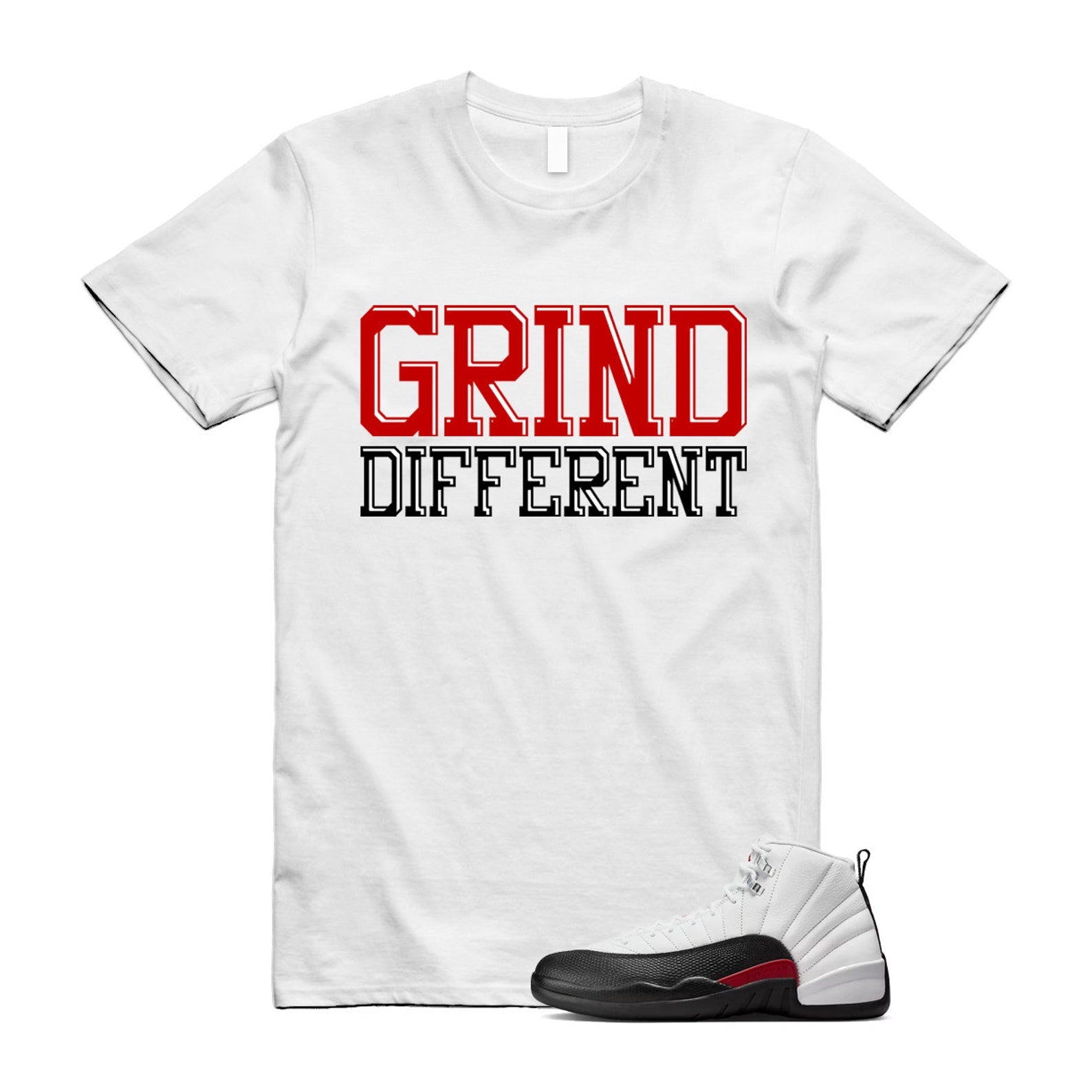 12 Taxi Flip White Gym Red Black Shirt To Match Grind Different T-Shirt 2024