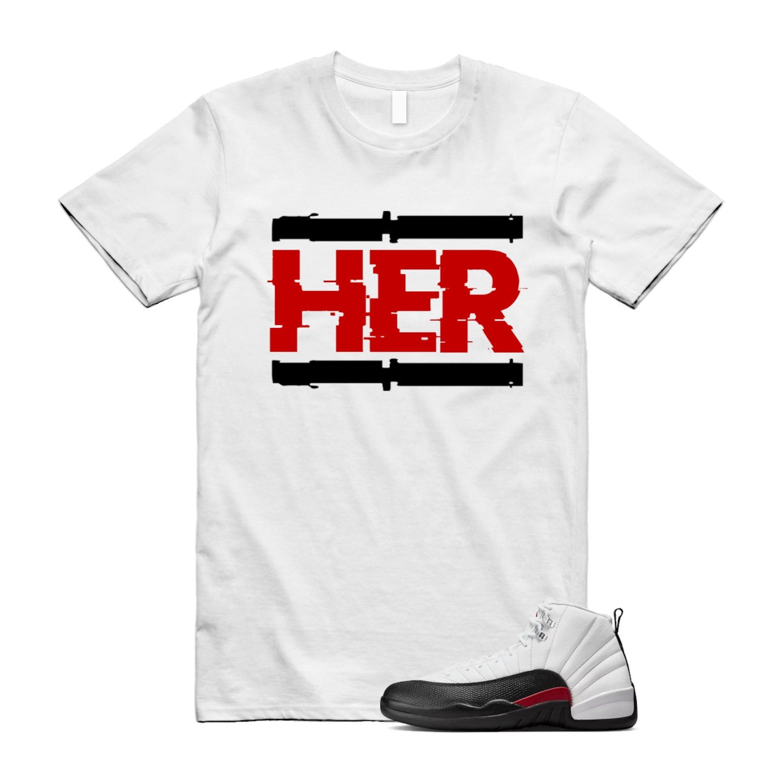 12 Taxi Flip White Gym Red Black Shirt To Match Her T-Shirt 2024