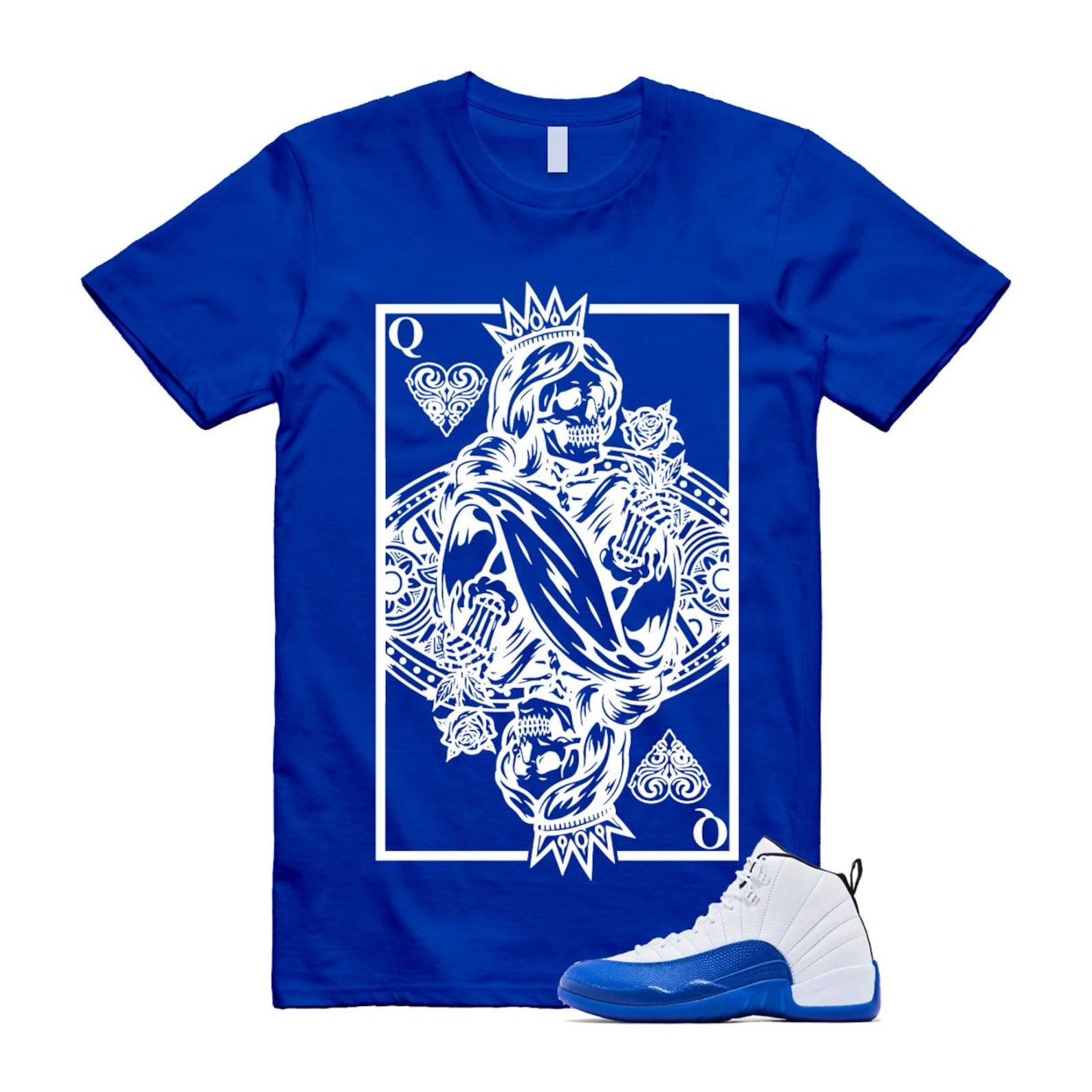12 Blueberry Game Royal Blue White Black Shirt To Match Queen Card T-Shirt 2024