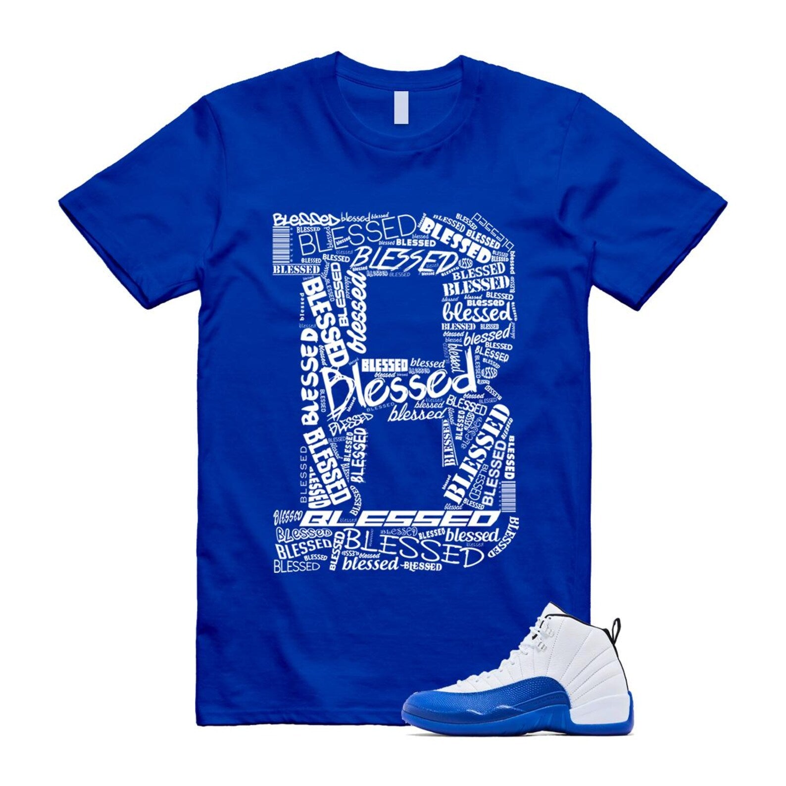 12 Blueberry Game Royal Blue White Black Shirt To Match B Blessed T-Shirt, Match Sneaker Tee 2024