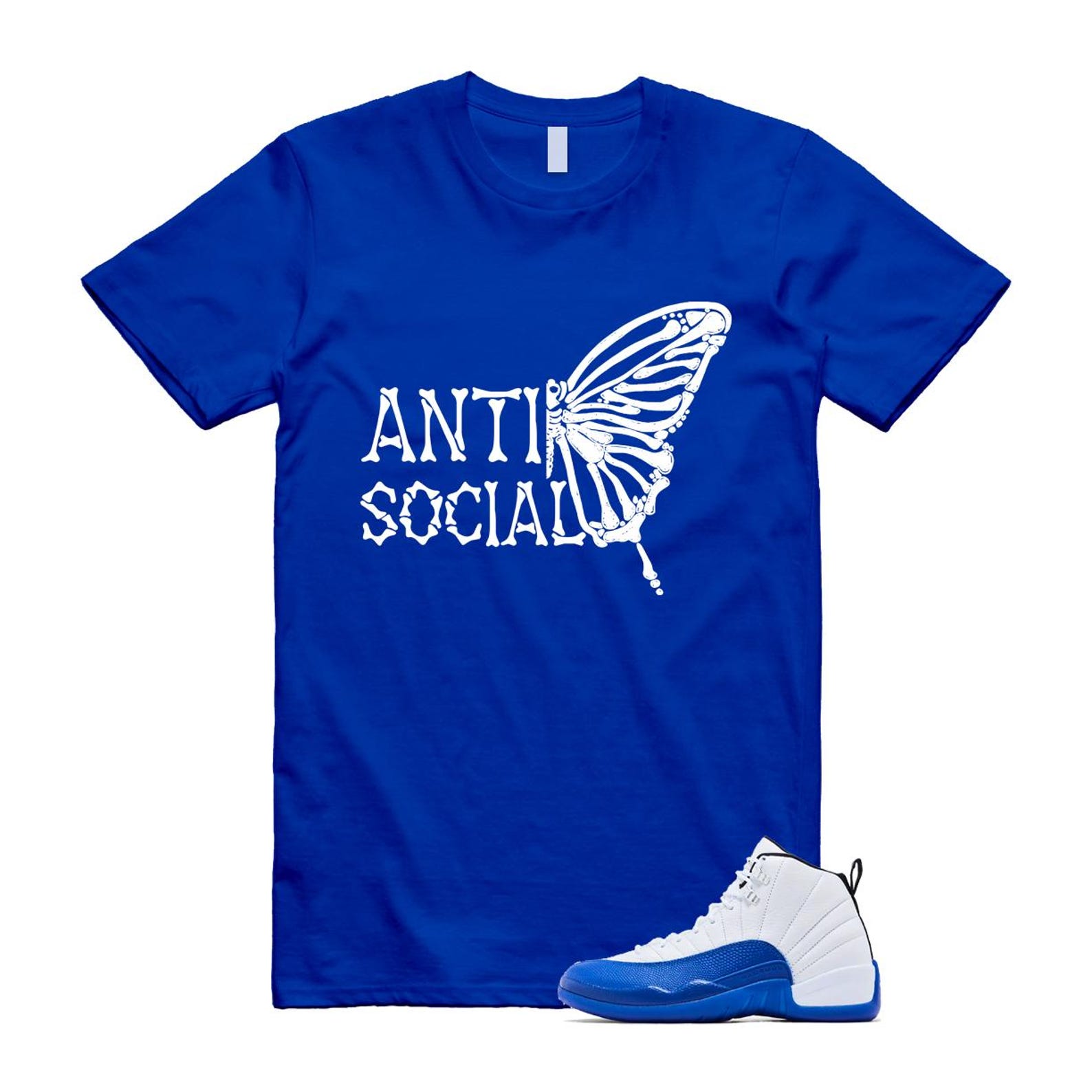12 Blueberry Game Royal Blue White Black Shirt To Match Anti Social Butterfly T-Shirt 2024