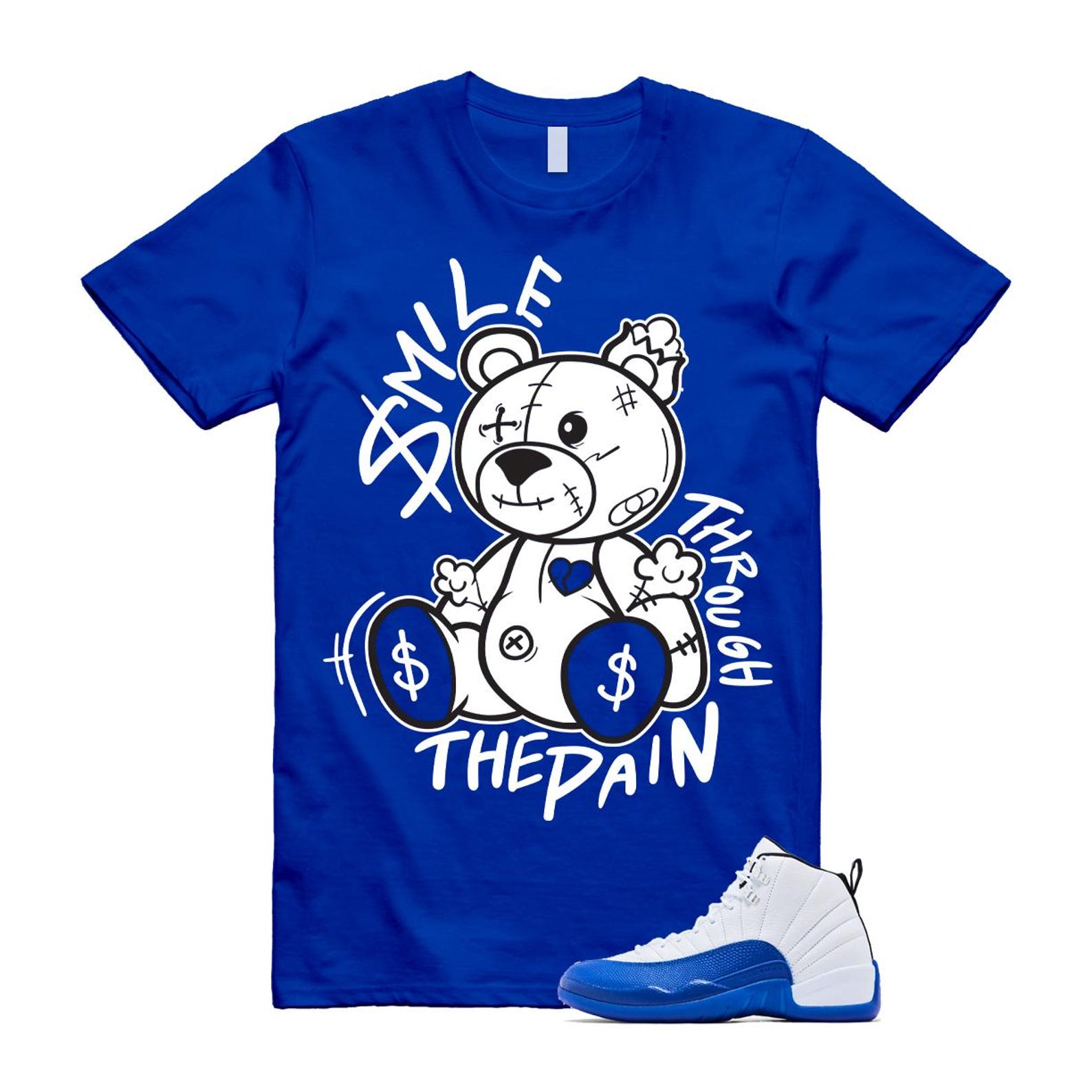 12 Blueberry Game Royal Blue White Black Shirt To Match Smile Through The Pain T-Shirt 2024