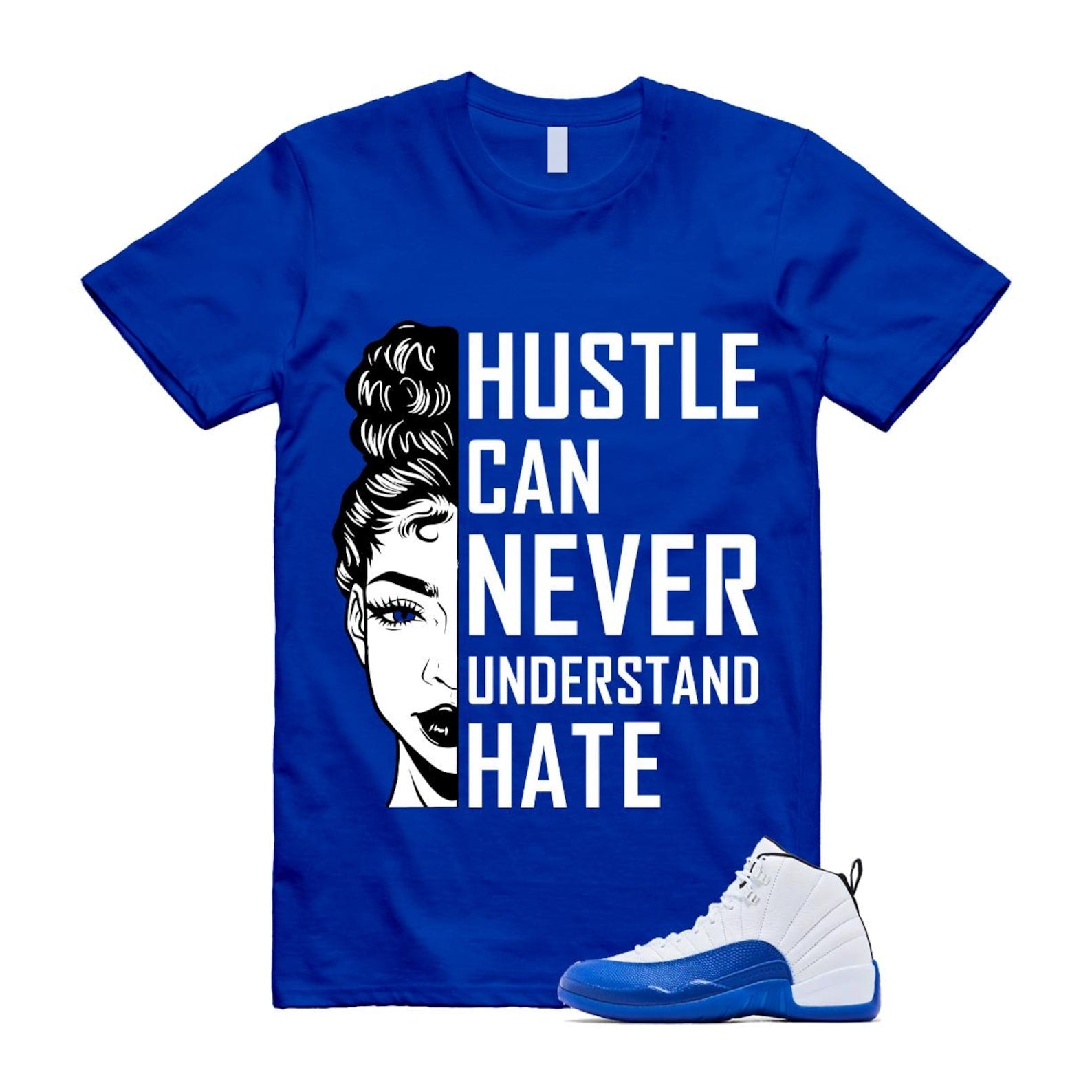 12 Blueberry Game Royal Blue White Black Shirt To Match Hustle T-Shirt 2024