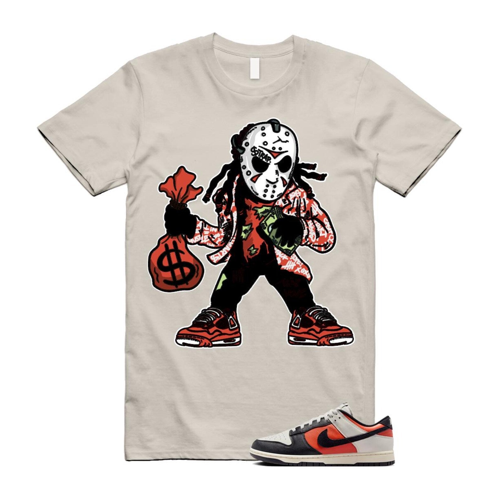 Dunk Vintage Coral Pale Ivory Phantom Black Low Shirt To Match Jason T-Shirt 2024