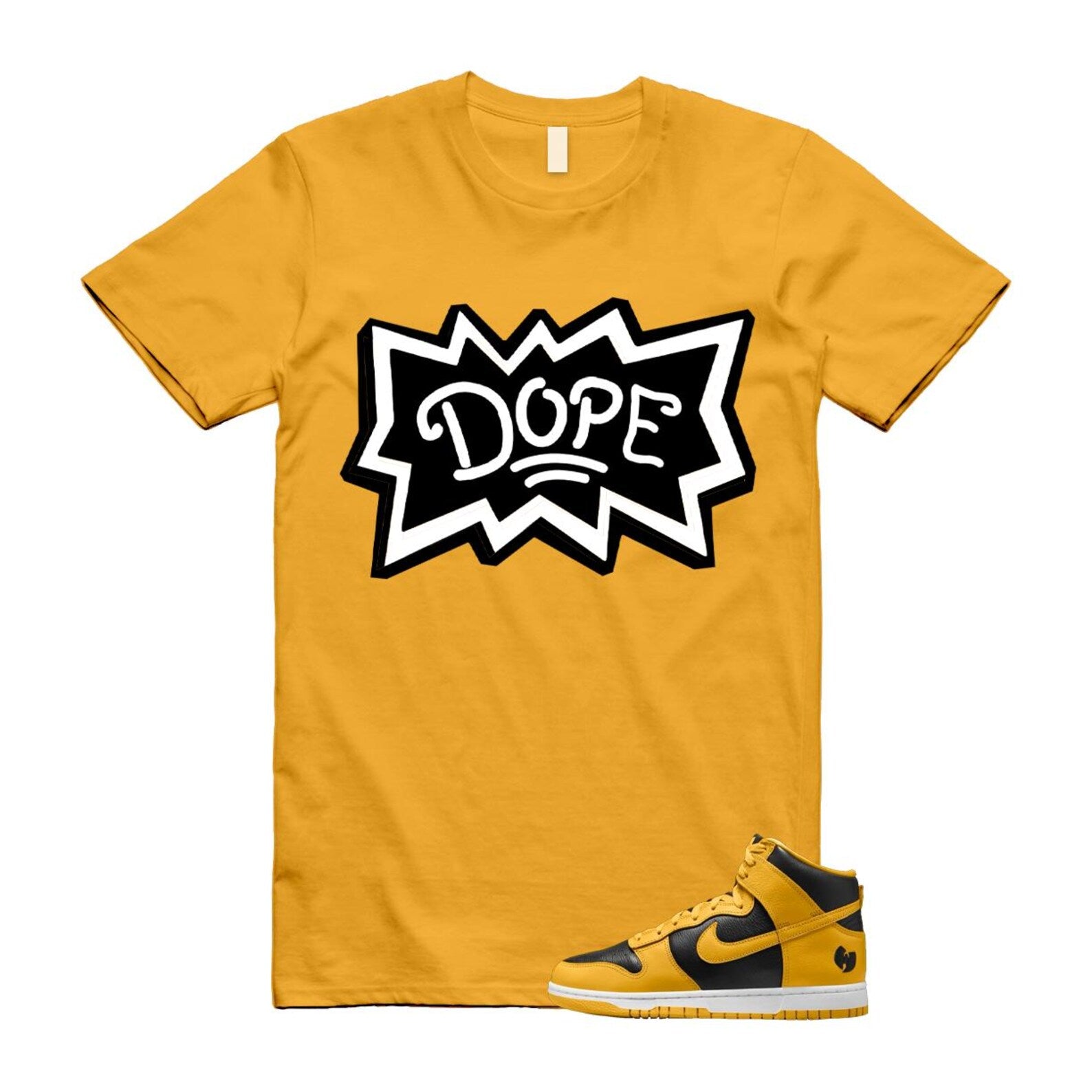 Dunk Tang Black Pollen White Yellow Gold High Shirt To Match Dope T-Shirt 2024