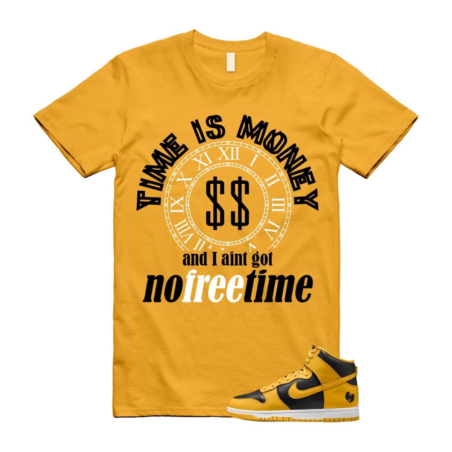 Dunk Tang Black Pollen White Yellow Gold High Shirt To Match Free Time T-Shirt 2024