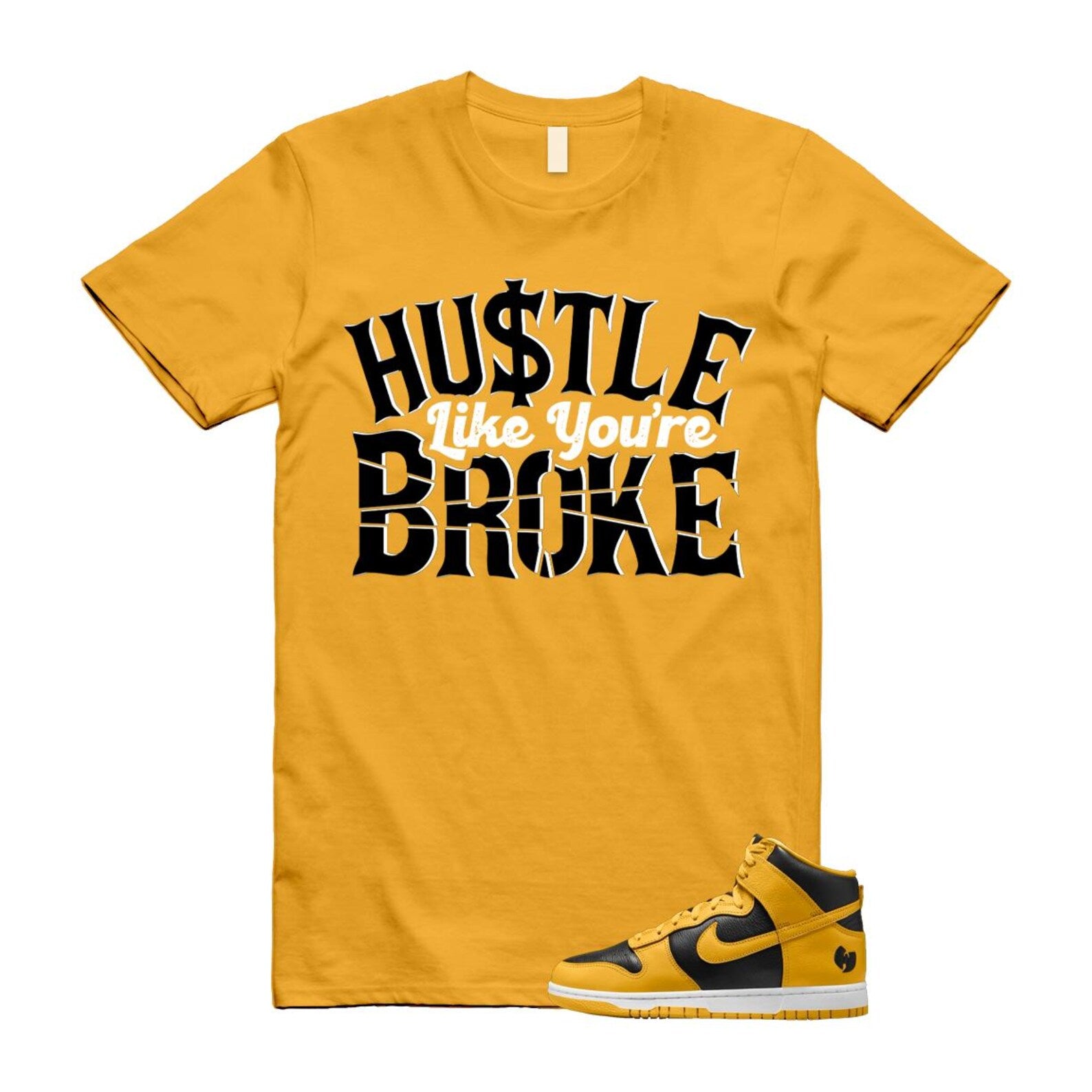 Dunk Tang Black Pollen White Yellow Gold High Shirt To Match Broke T-Shirt 2024