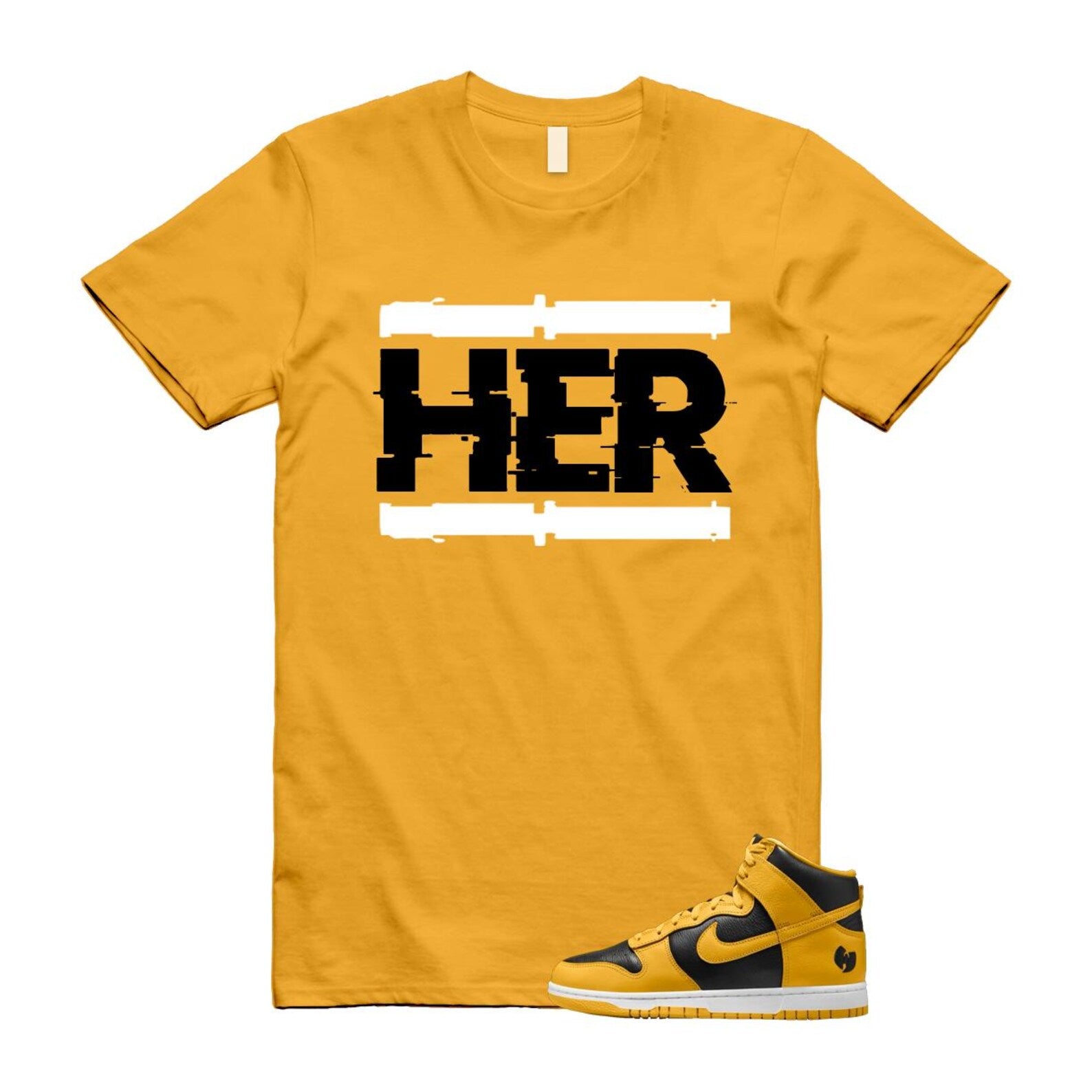 Dunk Tang Black Pollen White Yellow Gold High Shirt To Match Her T-Shirt 2024