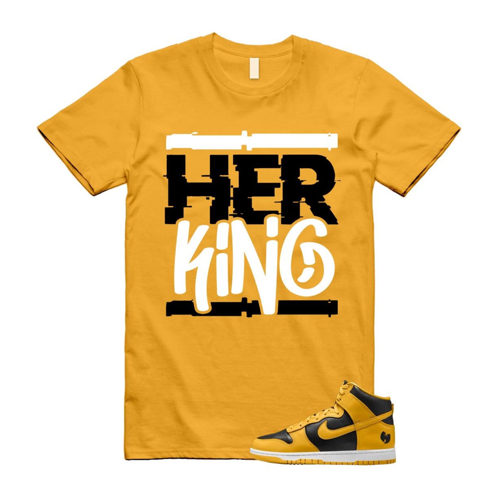 Dunk Tang Black Pollen White Yellow Gold High Shirt To Match Her King T-Shirt 2024