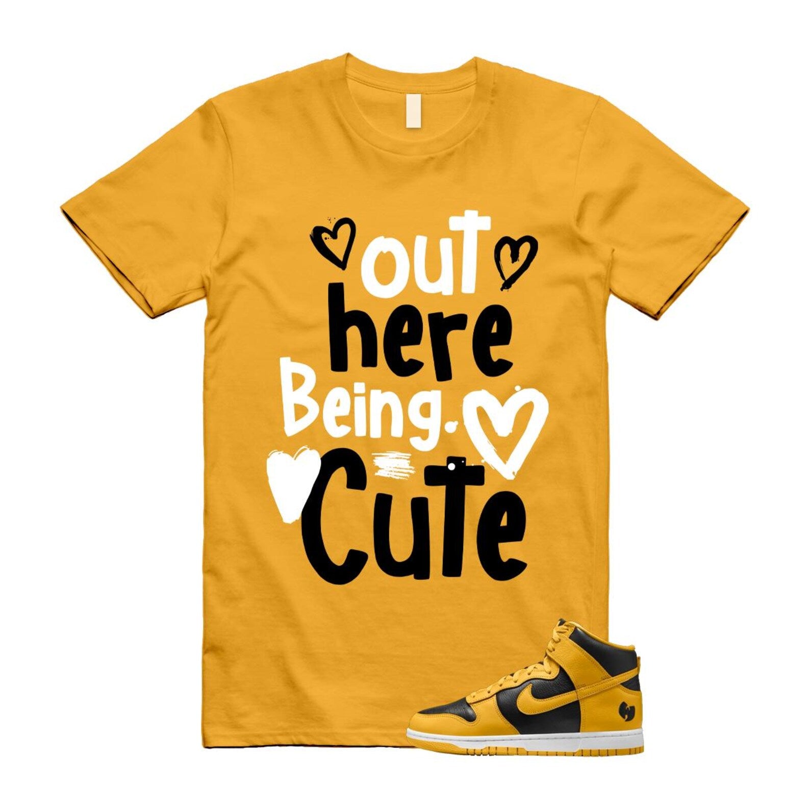 Dunk Tang Black Pollen White Yellow Gold High Shirt To Match Out Here Being Cute T-Shirt 2024