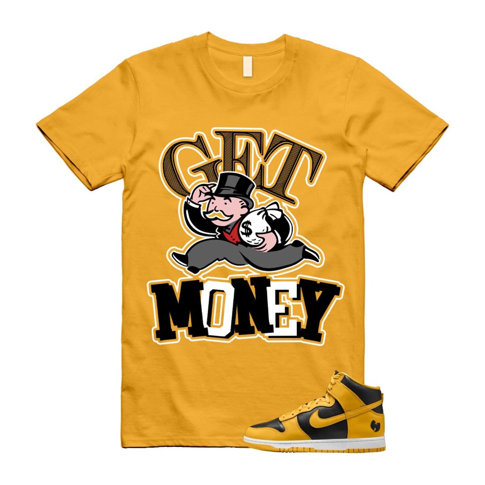 Dunk Tang Black Pollen White Yellow Gold High Shirt To Match Get Money T-Shirt 2024