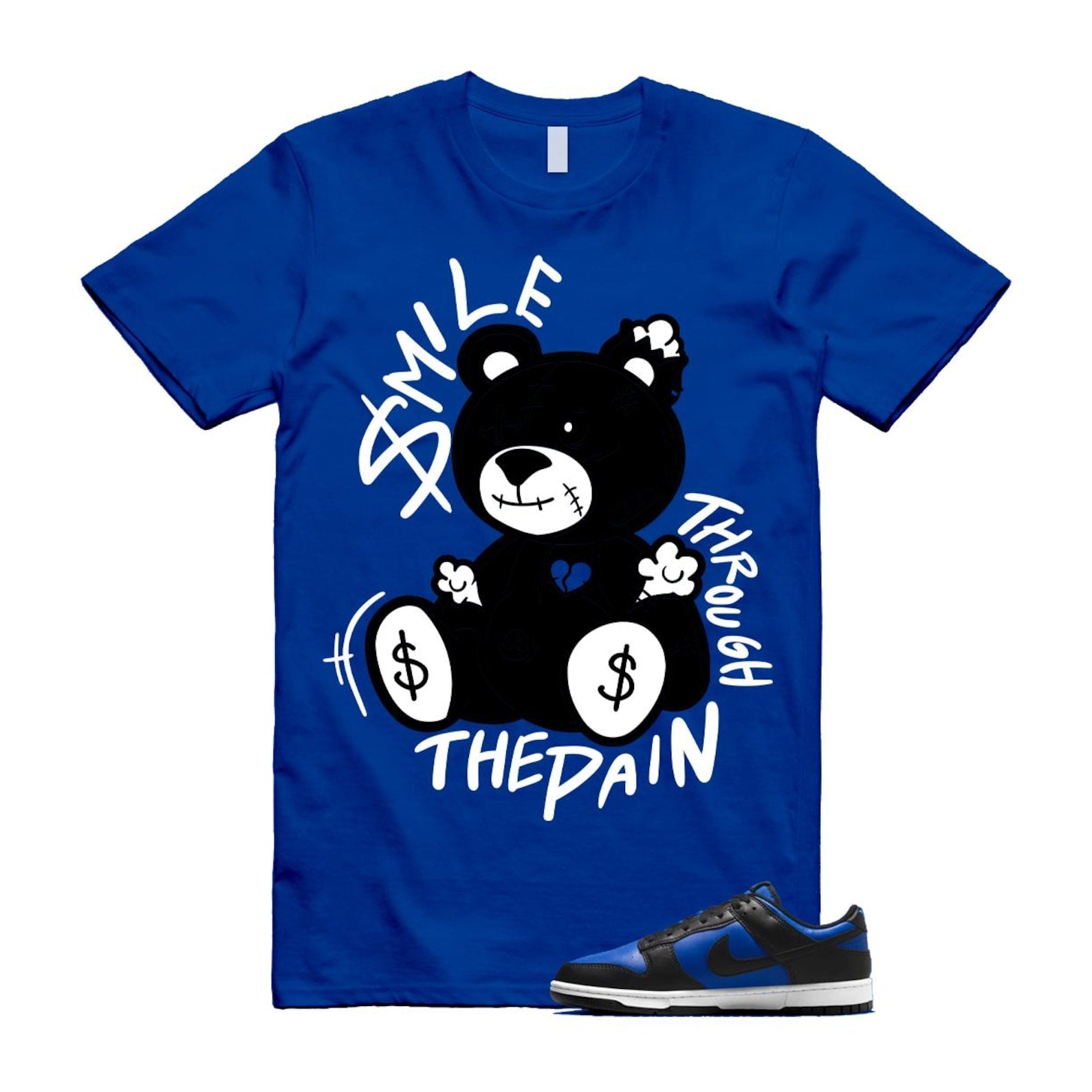 Dunk Hyper Royal Black White Shirt To Match Smile Through The Pain T-Shirt 2025
