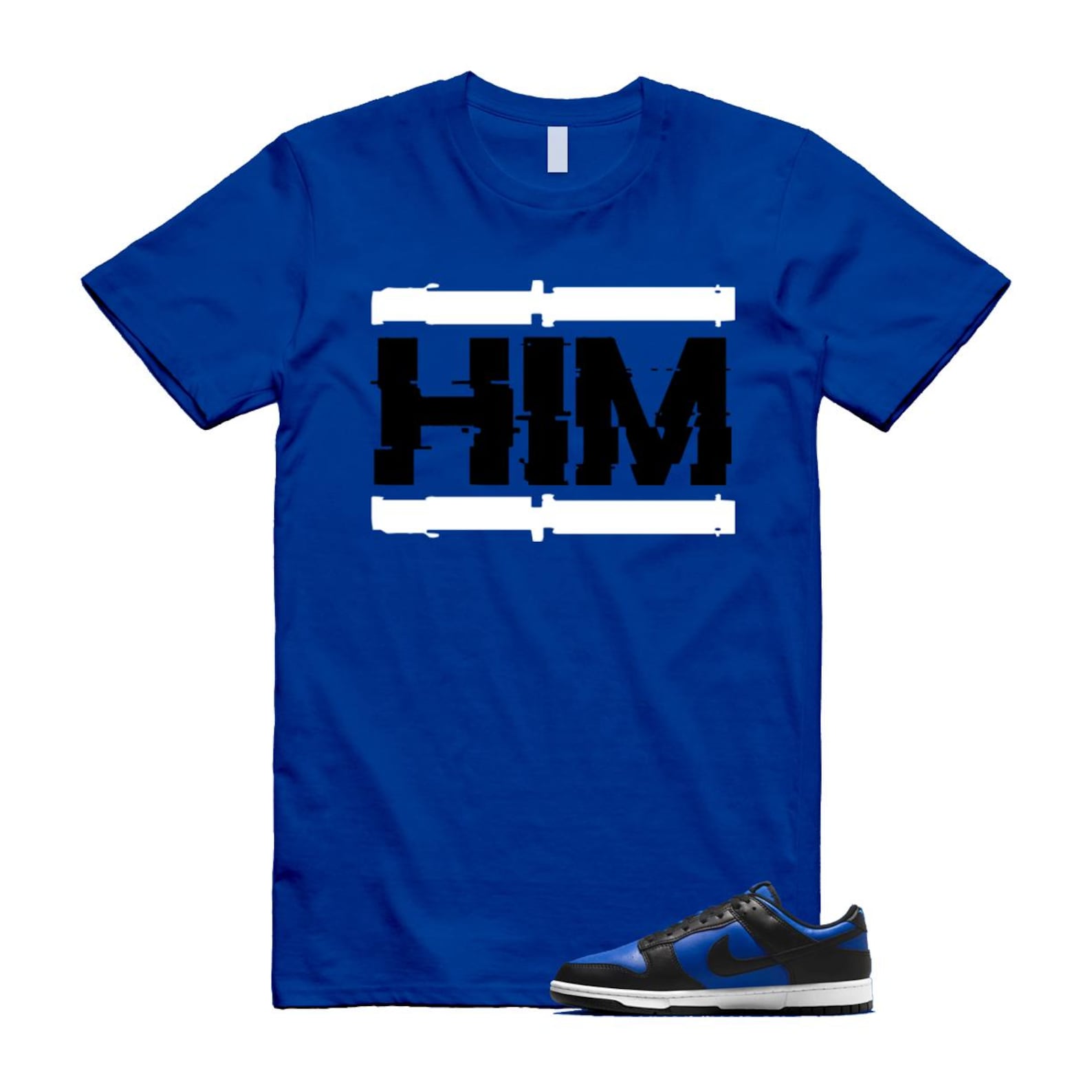 Dunk Hyper Royal Black White Shirt Match HIM T-Shirt 2025