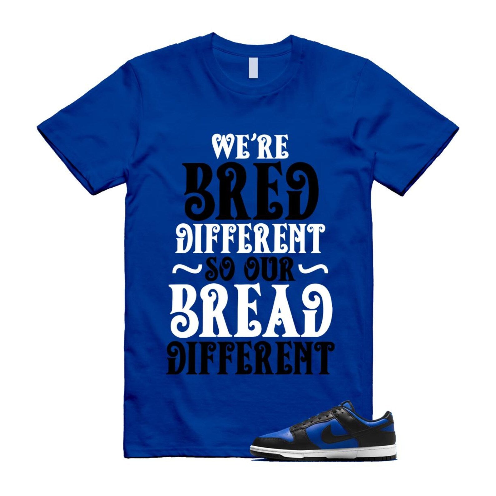 Dunk Hyper Royal Black White Shirt To Match Bread Different T-Shirt 2025