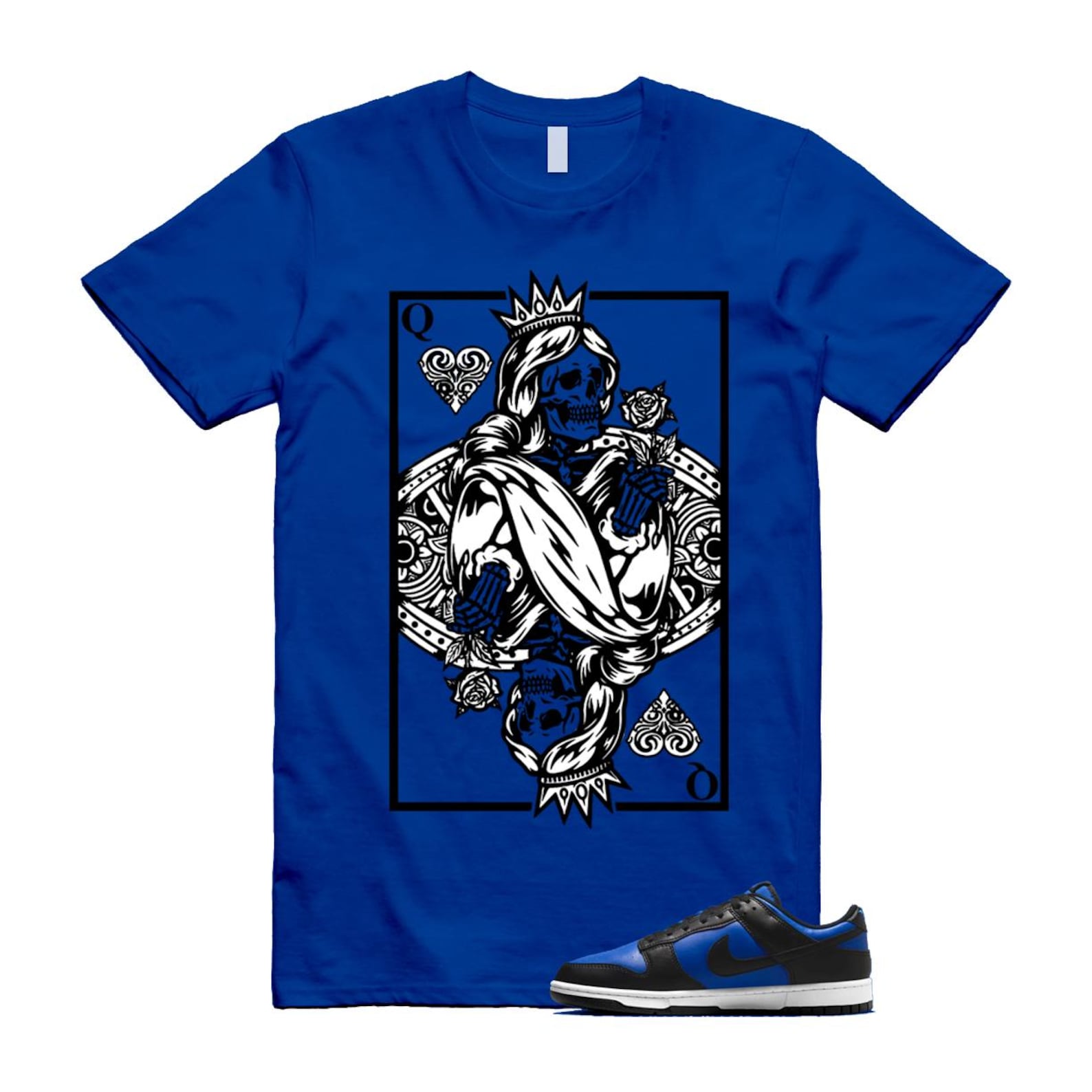 Dunk Hyper Royal Black White Shirt To Match Queen Card T-Shirt 2025