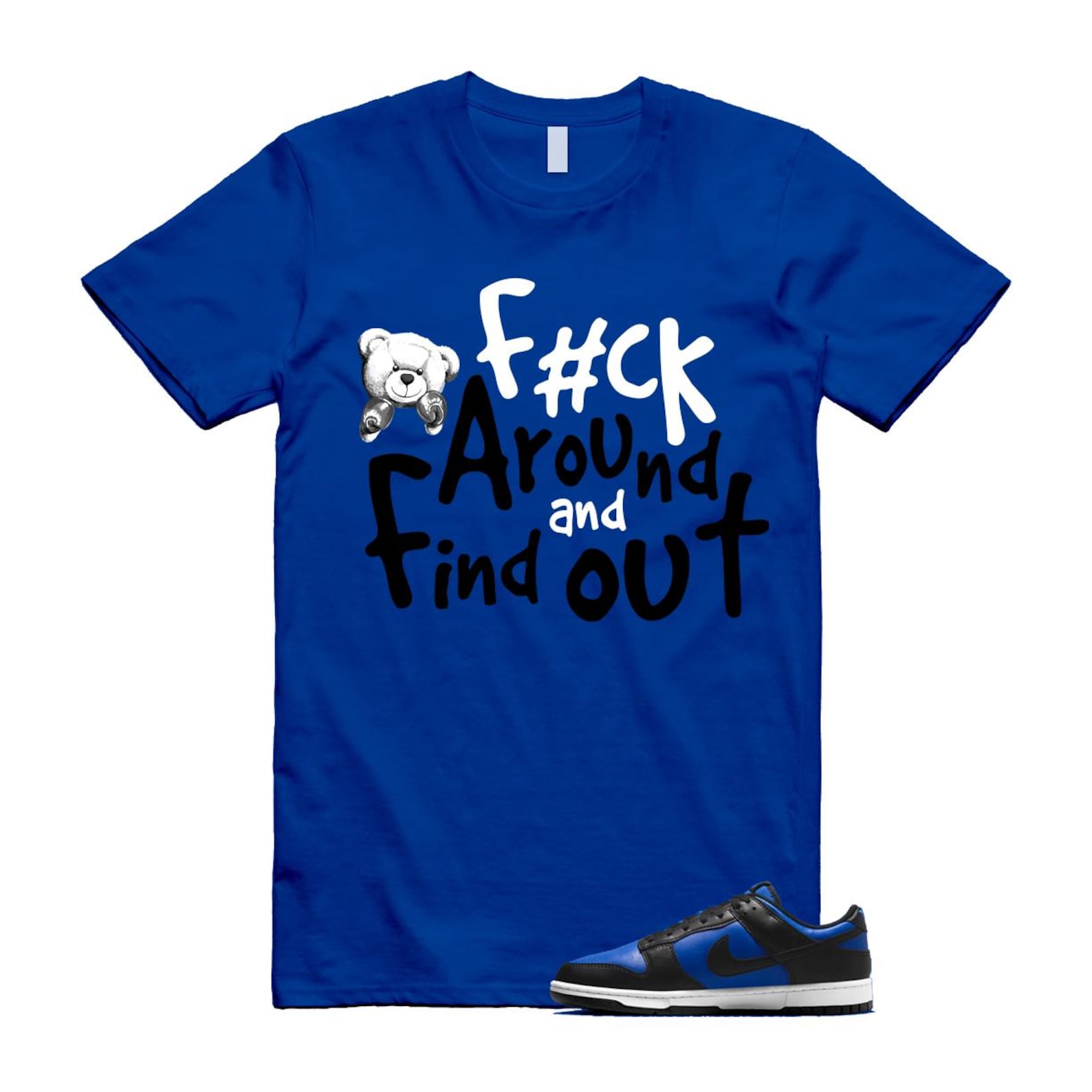 Dunk Hyper Royal Black White Shirt To Match Fck T-Shirt 2025