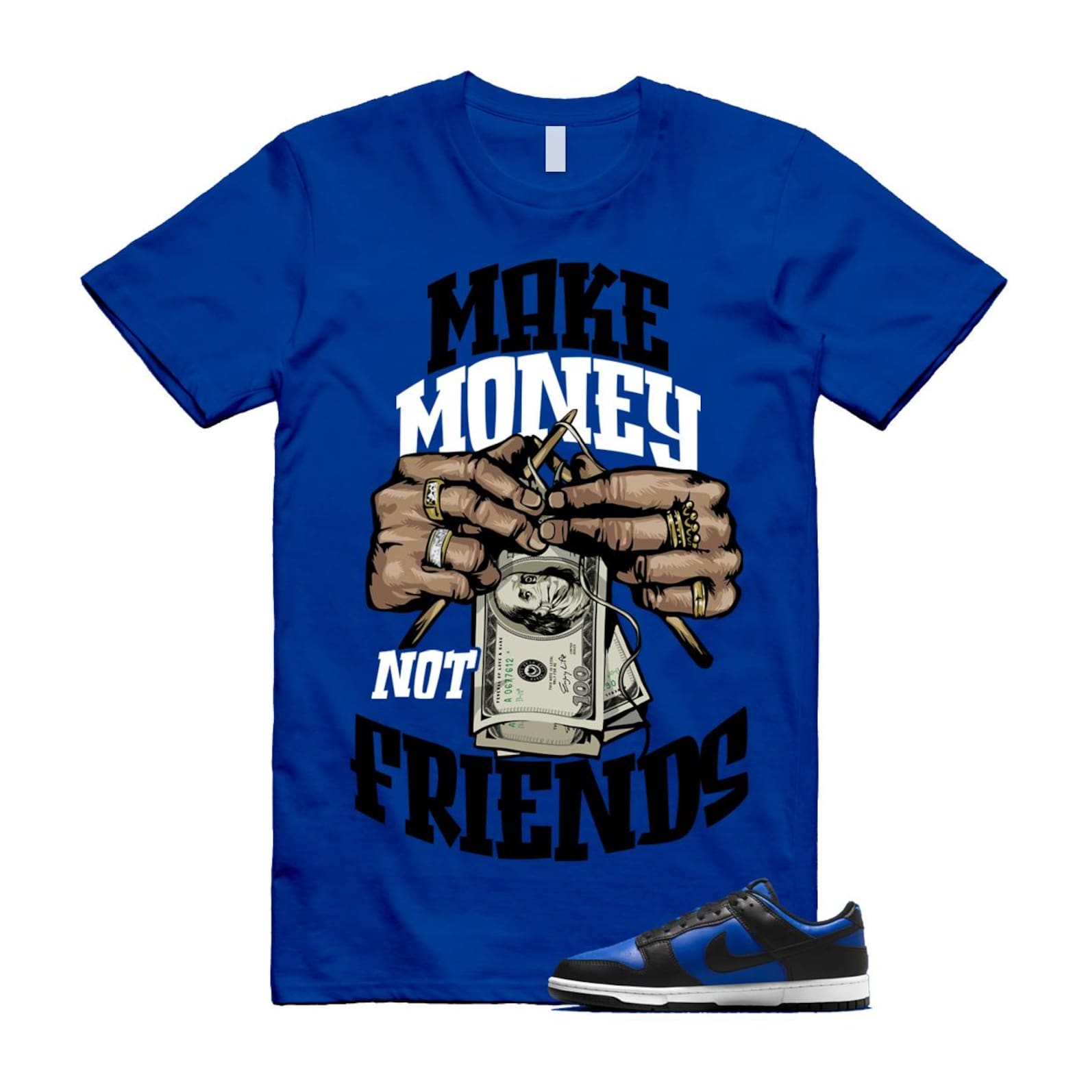 Dunk Hyper Royal Black White Shirt To Match Make Money T-Shirt 2025