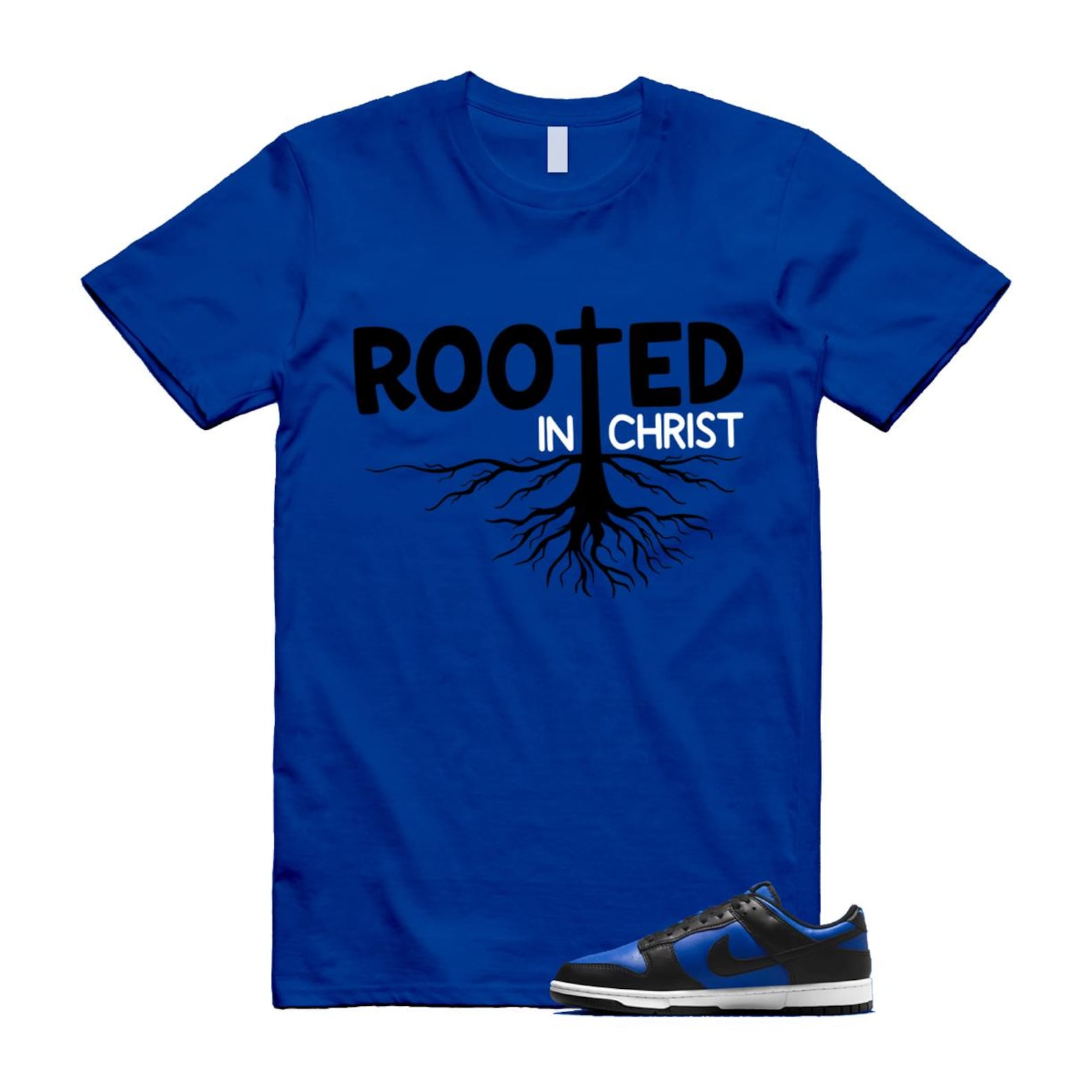 Dunk Hyper Royal Black White Shirt To Match Rooted T-Shirt 2025