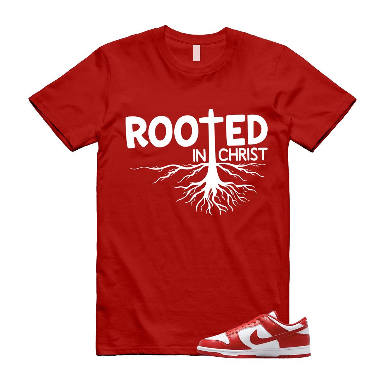 Dunk St Johns University Red White Shirt To Match Rooted T-Shirt 2025