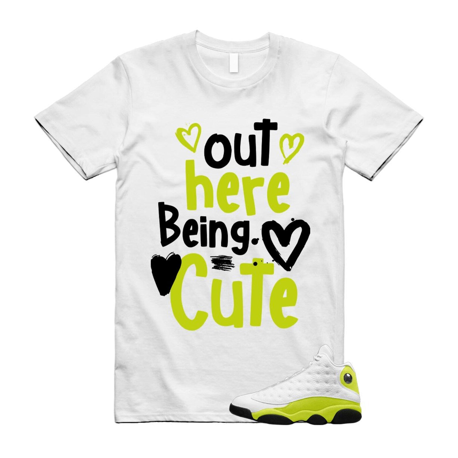Air Jordan 13 Bright Cactus Shirt to Match Out Here Being Cute T-shirt 2025