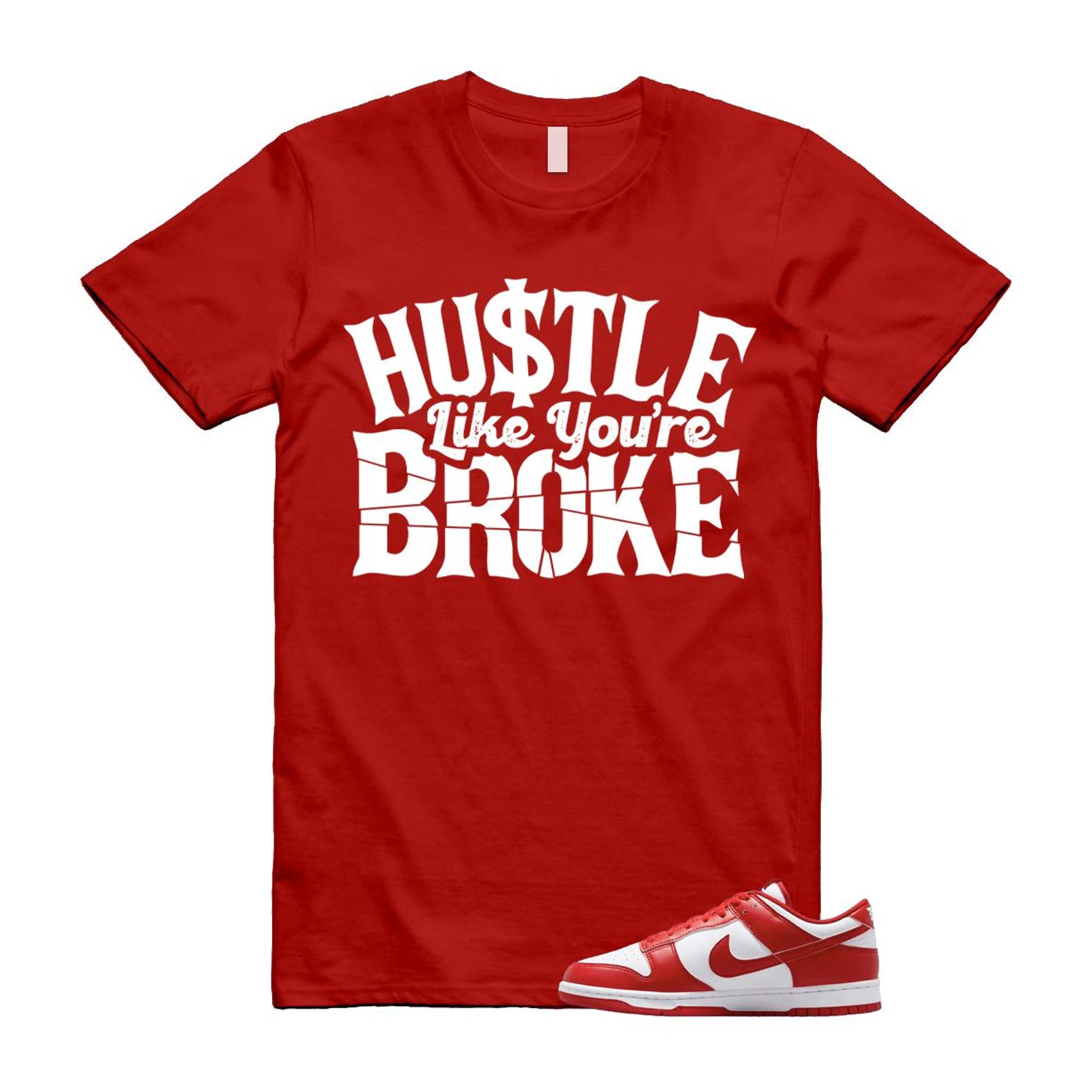 Dunk St Johns University Red White Shirt To Match Broke T-Shirt 2025