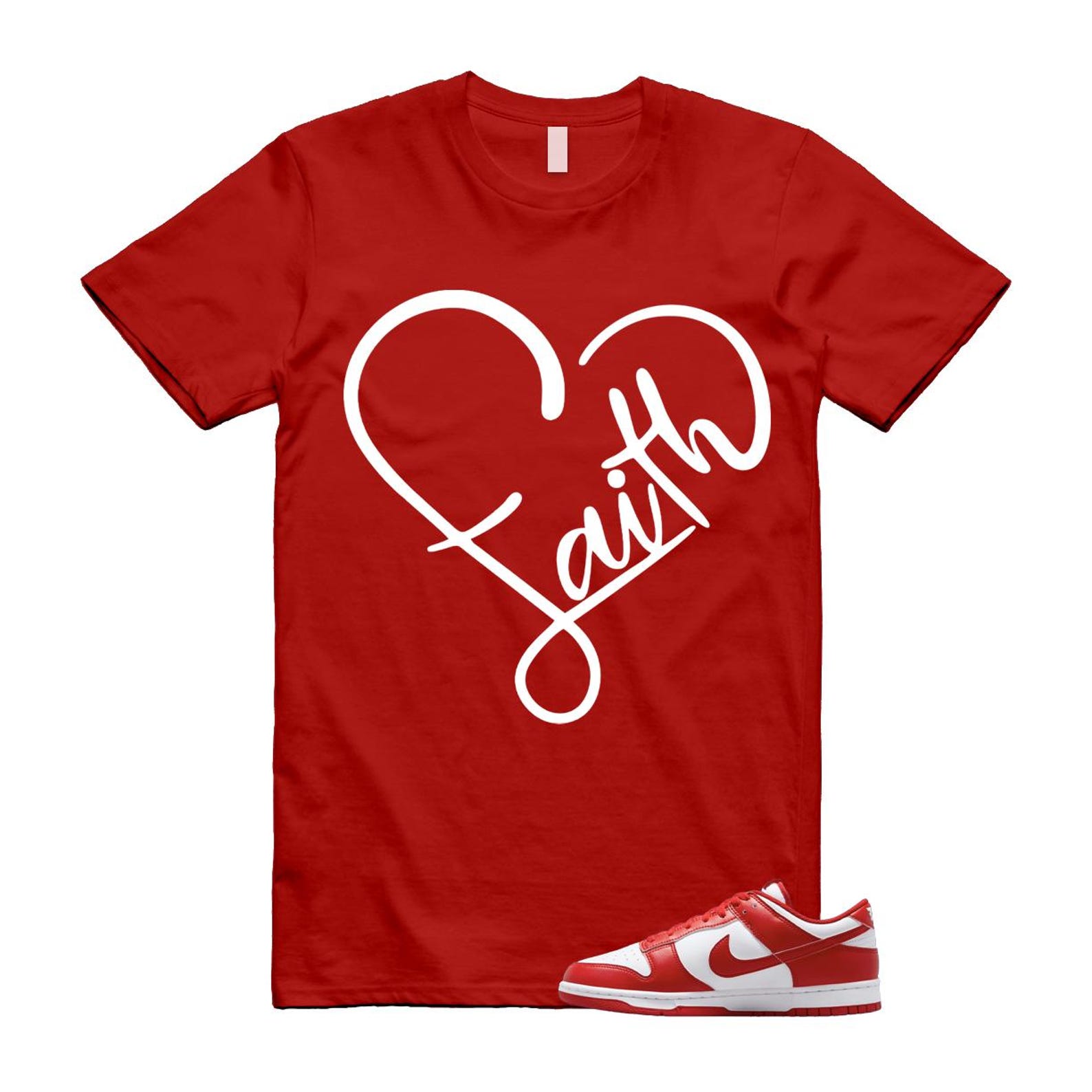 Dunk St Johns University Red White T Shirt To Match Faith T-Shirt 2025