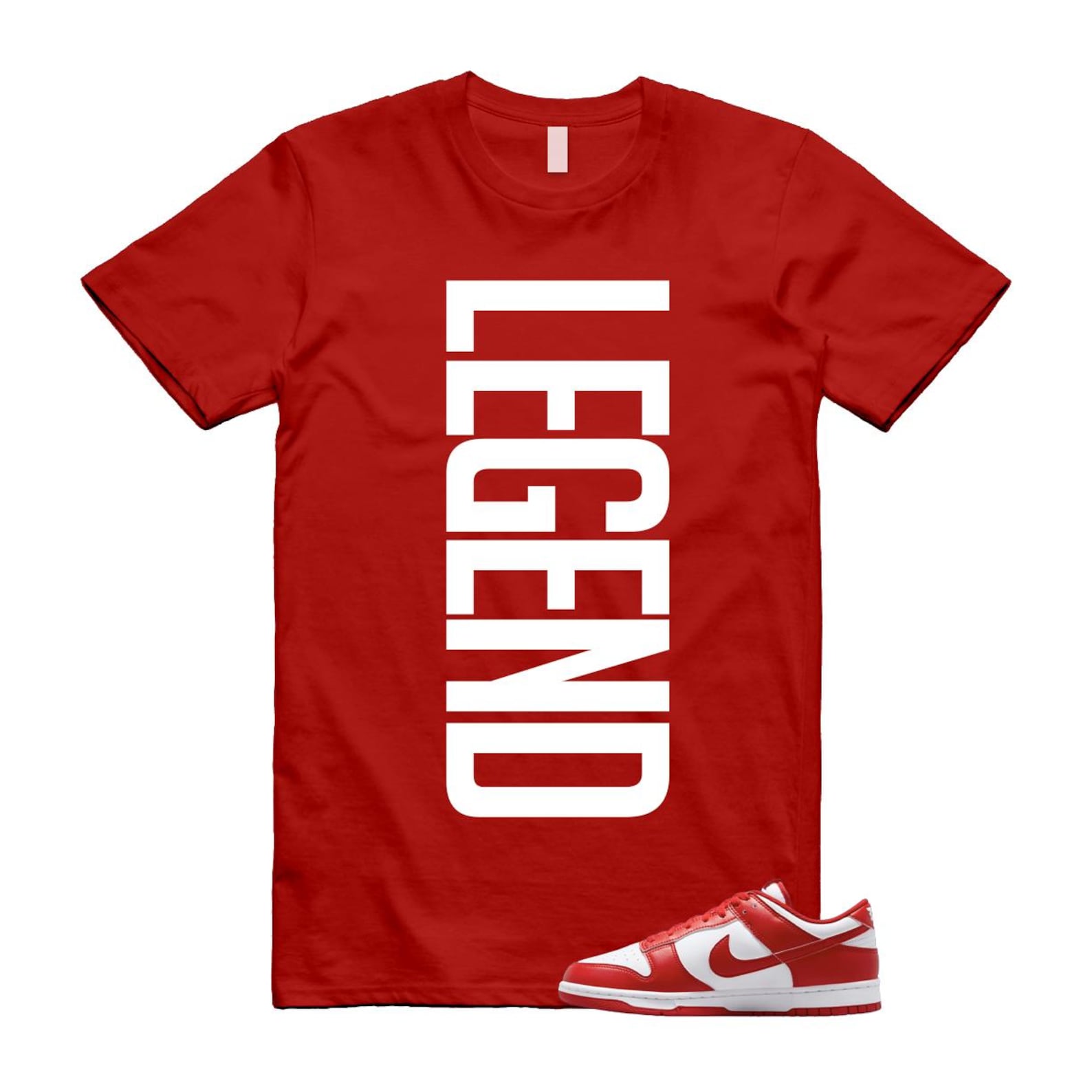 Dunk St Johns University Red White Shirt To Match Legend T-Shirt 2025