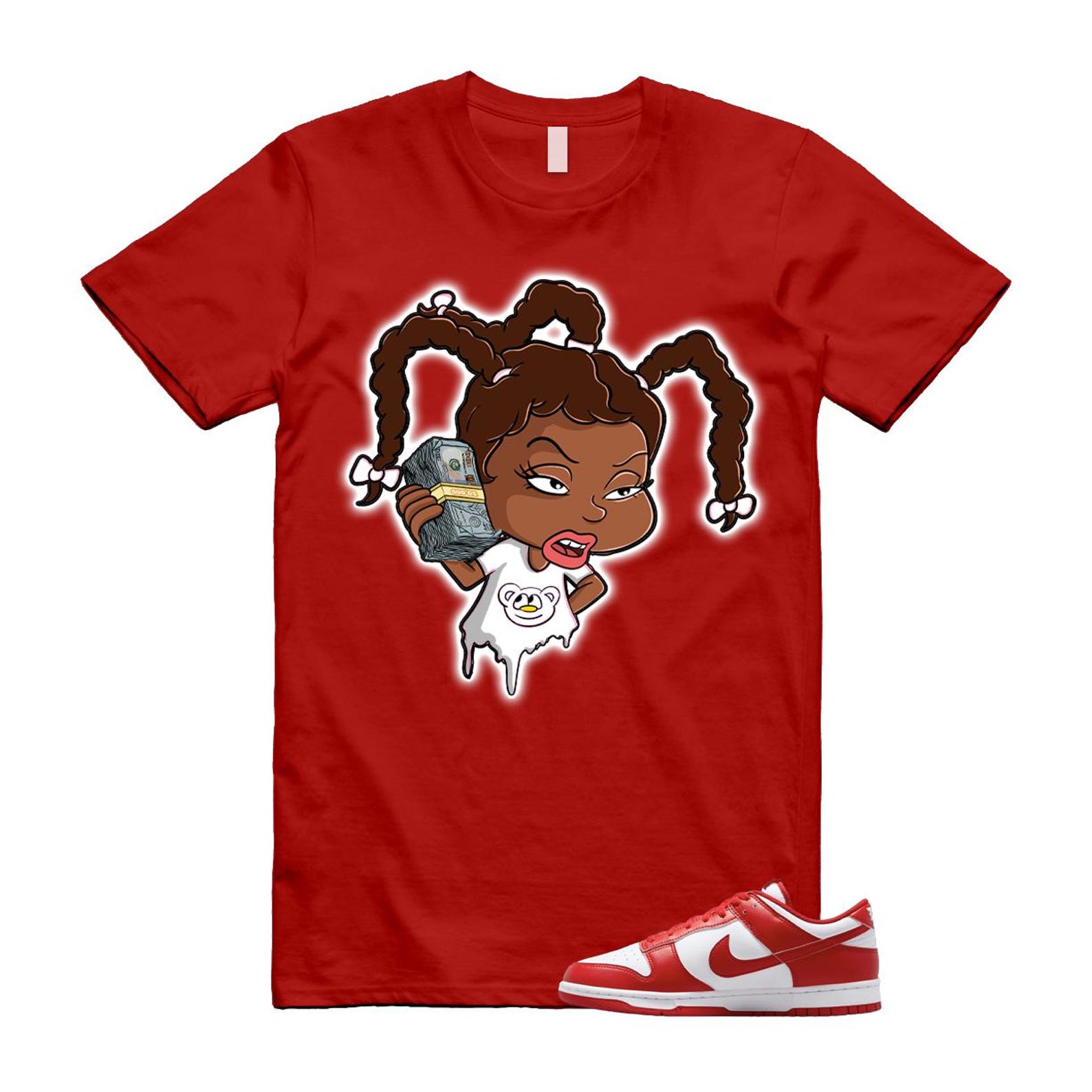 Dunk St Johns University Red White Shirt To Match Susie T-Shirt 2025
