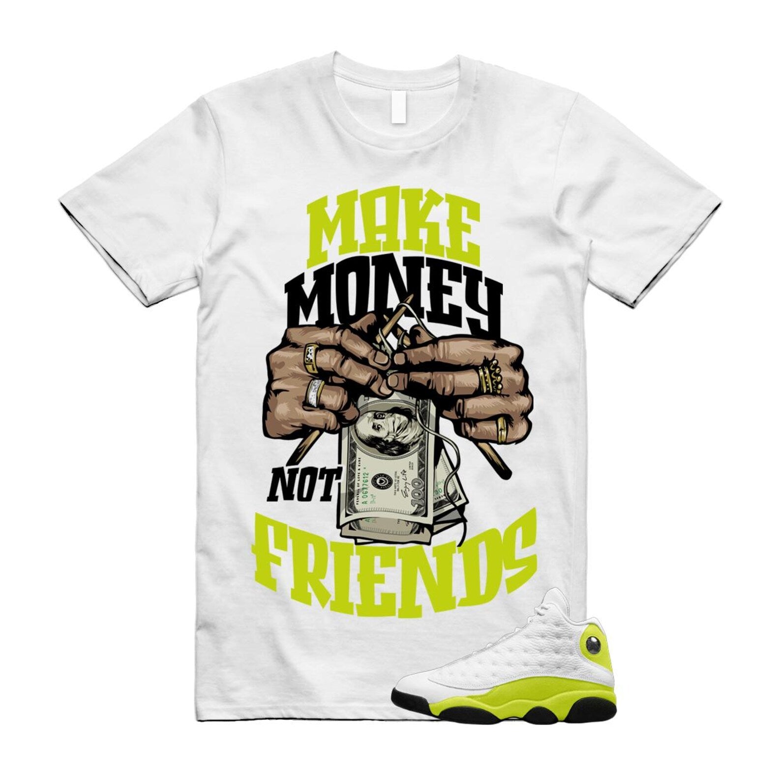 13 Bright Cactus White Black Shirt To Match Make Money T-Shirt 2025