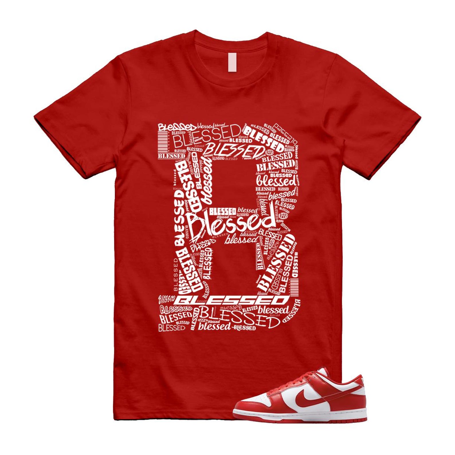 Dunk St Johns University Red White Shirt To Match B Blessed T-Shirt 2025