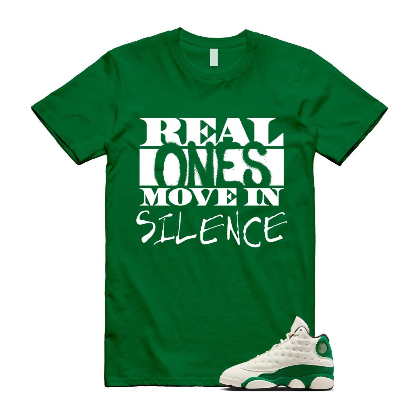 13 Pine Green White Black Shirt To Match Real T-Shirt 2025