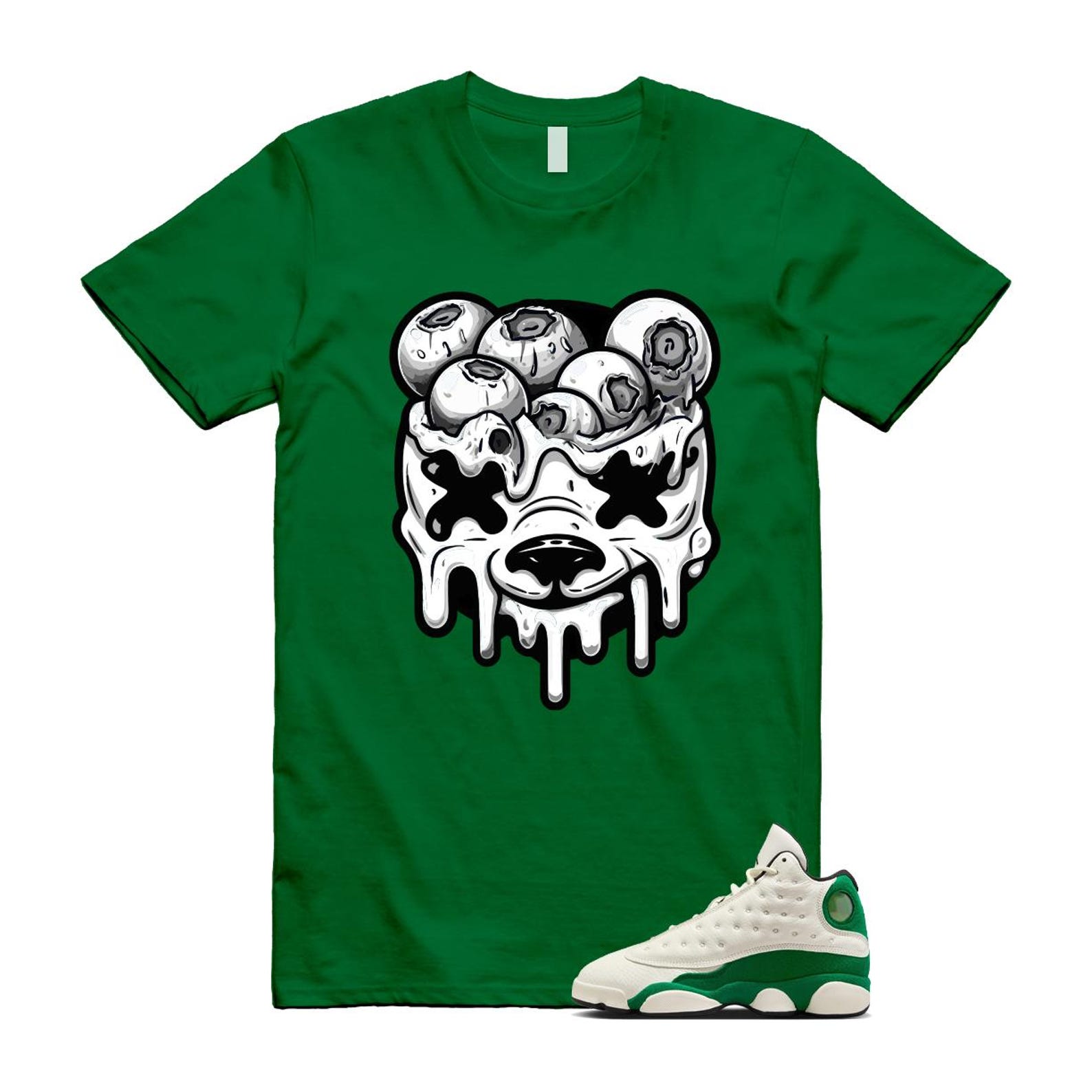 13 Pine Green White Black Shirt To Match Drippy Bear T-Shirt 2025